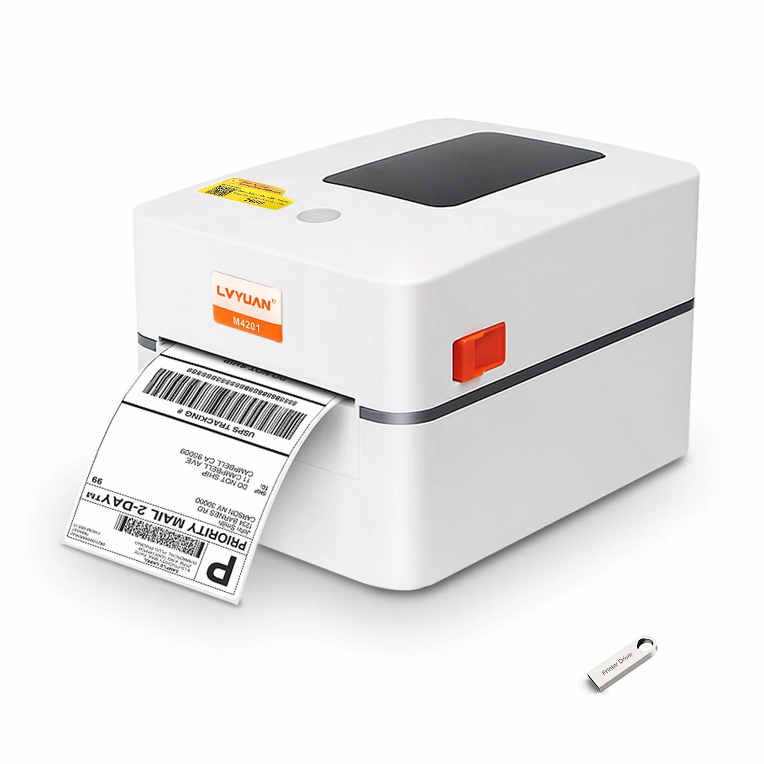 LVYUAN Drukarka etykiet 4x6 Termiczna drukarka DHL Label Printer etykieciarka biurkowa do kodów kreskowych, dla Amazon DHL DPD UPS FedEx Etsy Shopify Ebay