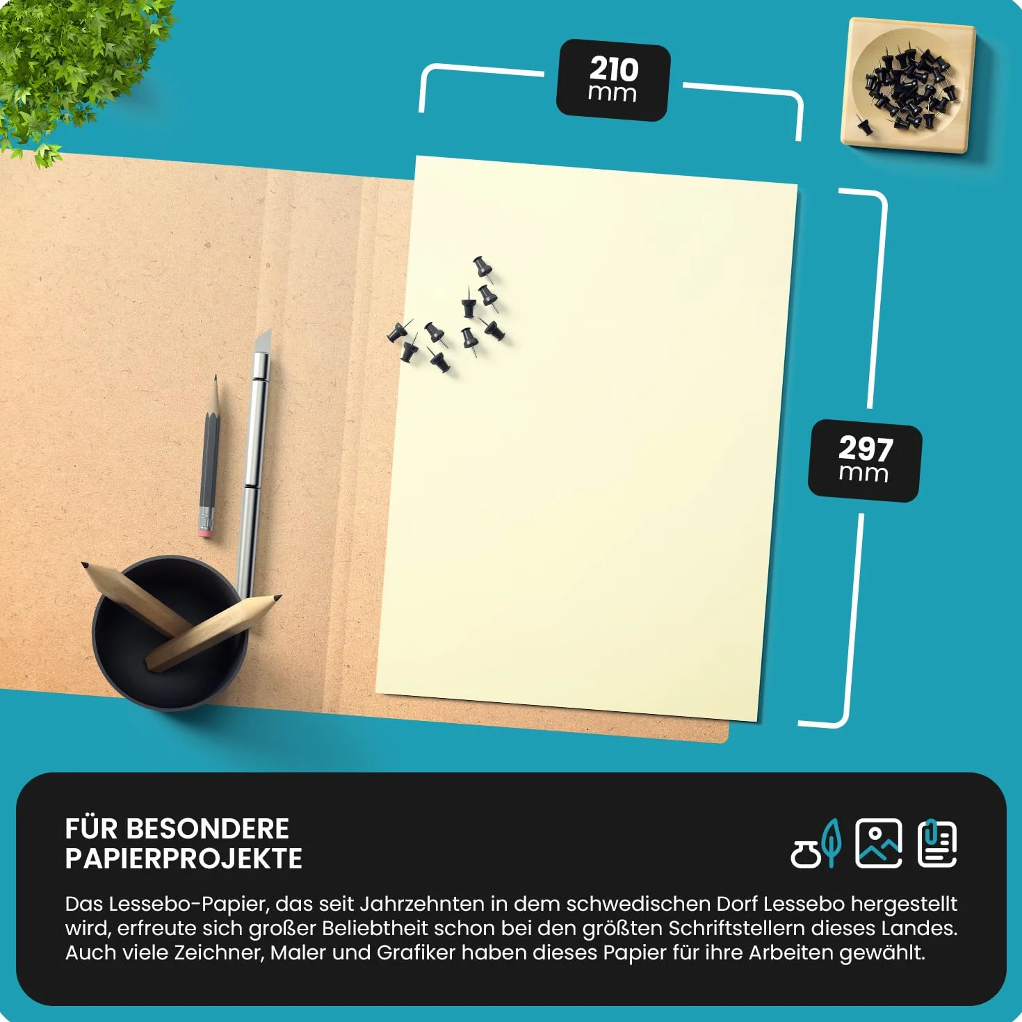 Netuno 100 arkuszy kremowego gładkiego papieru A4 210 x 297 mm 100g Lessebo Smooth Ivory papier do druku karton na zaproszenia ulotki broszury kartki okolicznościowe albumy okładki książek folder