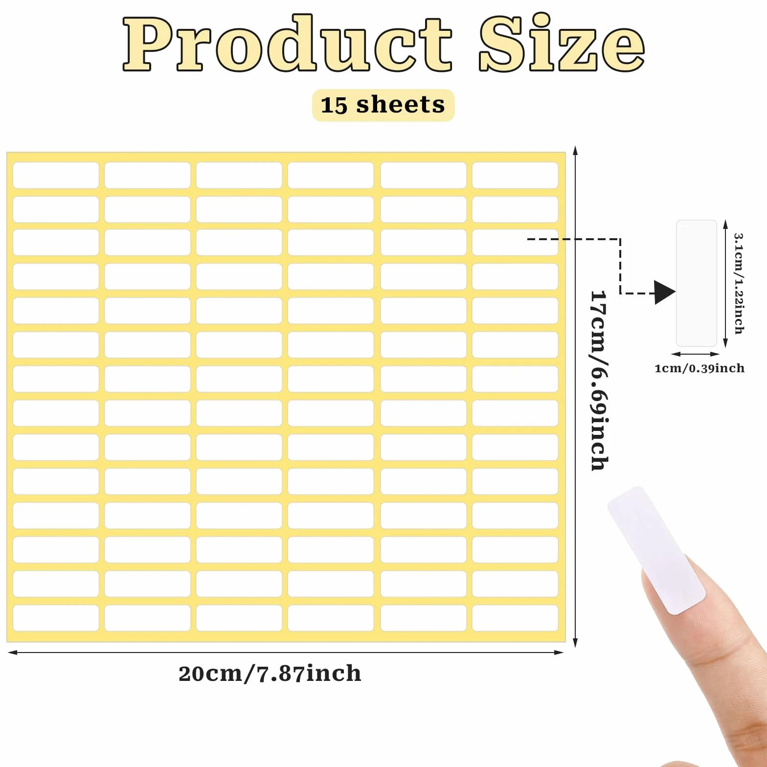 1260 sztuk białych etykiet samoprzylepnych 10 x 31 mm, małe naklejki, puste etykiety, usuwalne, samoprzylepne etykiety cenowe, naklejki na szklanki, kartony, szkoły, biura, kuchni, pudełka