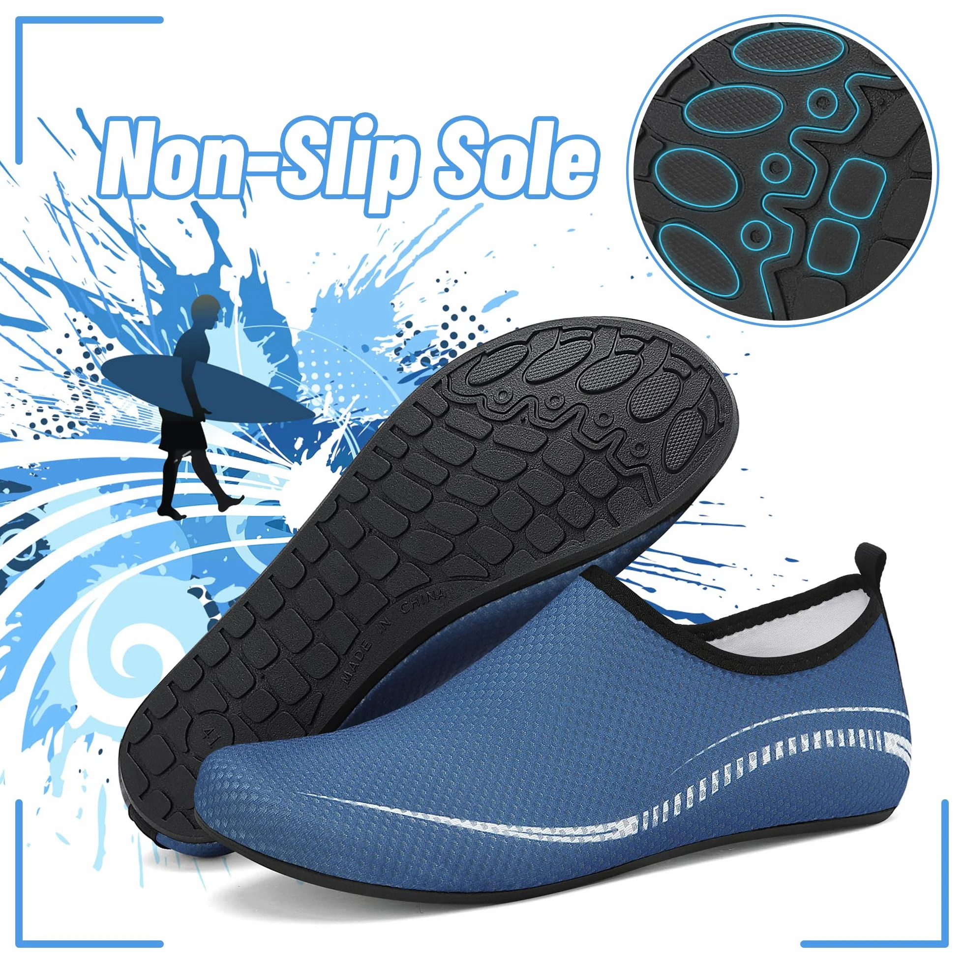 Buty do Wody Water Shoes Buty do SportóW Wodnych Lekkie Buty do PłYwania Buty PlażOwe Buty do Jogi Buty do Surfowania dla Kobiet I MężCzyzn. Niebieski, 36EU
