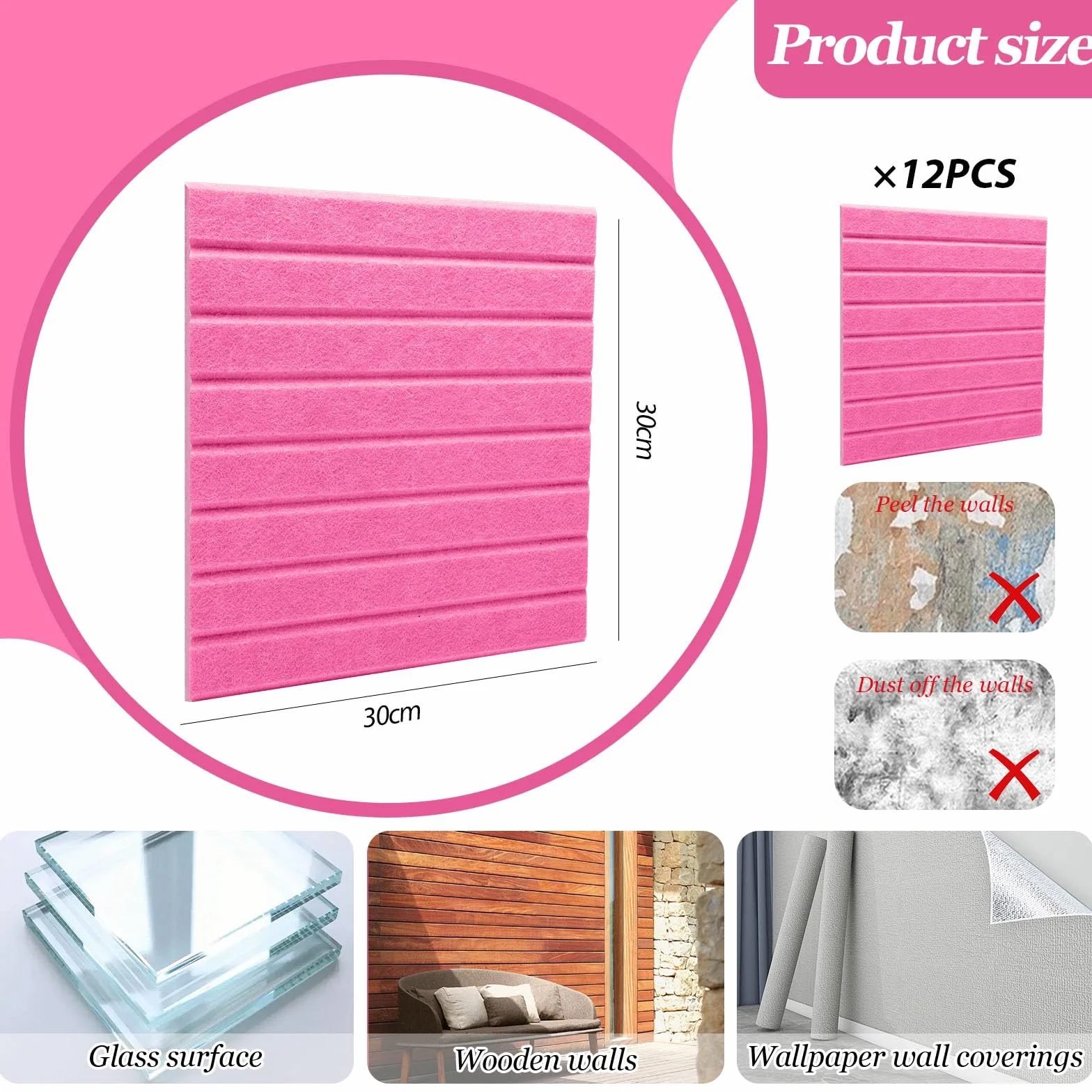 120x90 cm Duża Filcowa Tablica Pinnwand Samoprzylepna, Filcowa Tablica Memo Memo Boards z 60 Szpilkami Tablica Ogłoszeniowa Dekoracja Ścianna do Biura, Kuchni, Zdjęć, Notatek, Różowo-Peach
