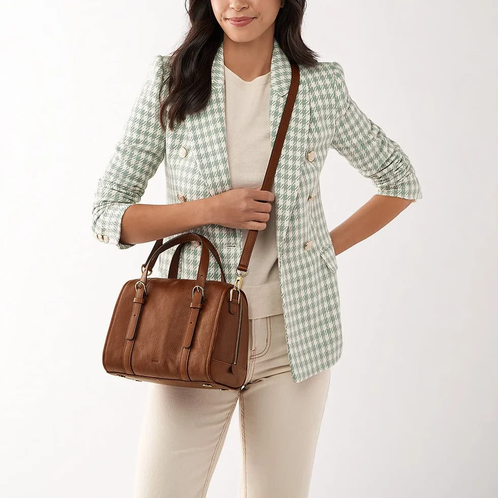 Fossil Carlie Satchel damski 25,4 cm dł. x 13,97 cm szer. x 20,32 cm wys, czarny, 25.4cm L x 13.97cm W x 20.32cm H