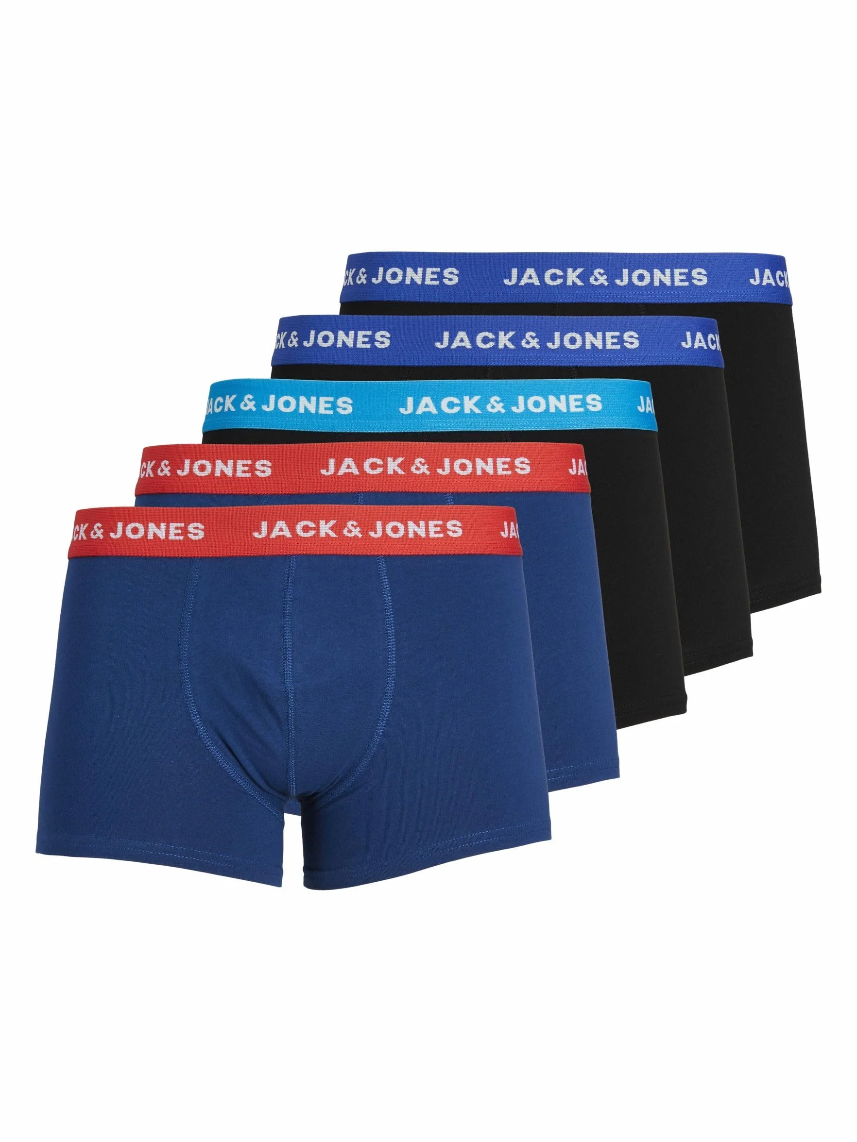 Jack & Jones Jaclee Męskie Obcisłe Bokserki, Wielokolorowy, L / 5 sztuk
