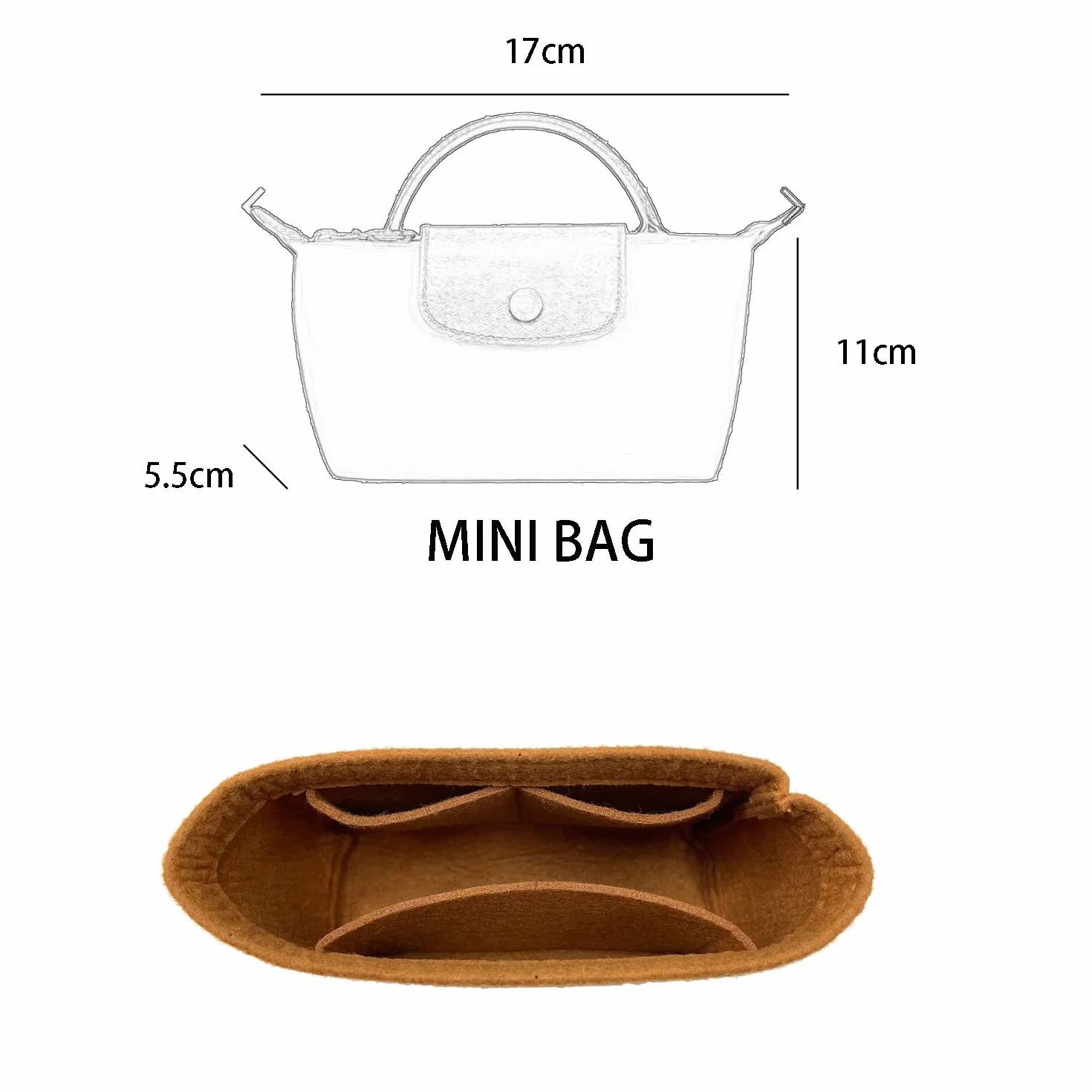Mini organizer do torby, wkładka do plecaka, duża torba wewnętrzna w torbie, YMXD096-NEW (beżowy)