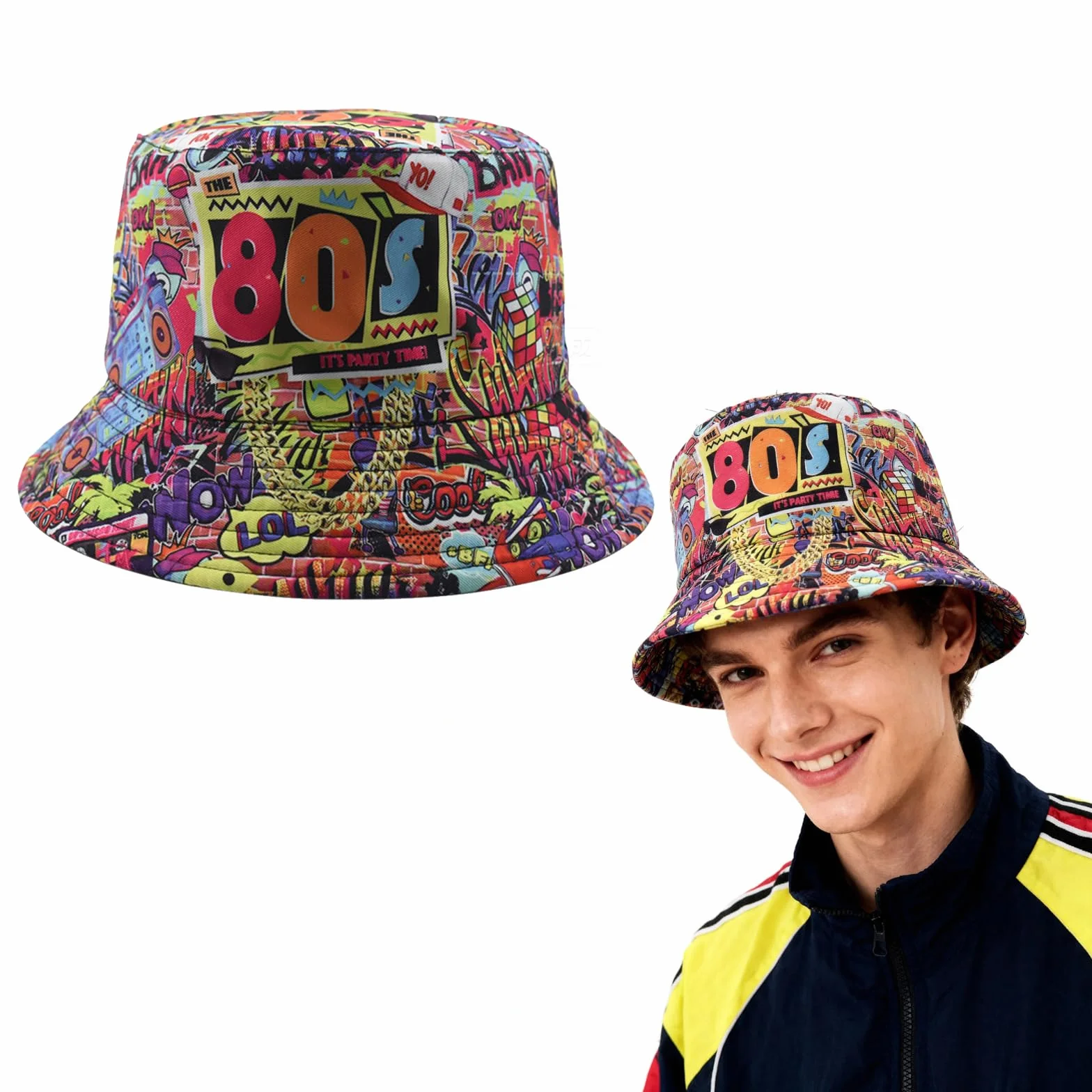 Czapka rybacka 90 80 dla kobiet mężczyzn, dwustronna czapka rybaka męska retro kapelusz wiadro podwójna strona nosić czapka rybaka na zewnątrz dla sukienki Fancy Rave Party
