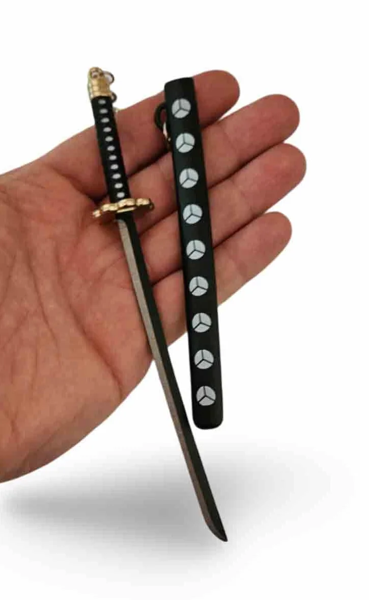Breloczek do kluczy Mini Katana otwieracz do listów miecz piracki szermierz - 17 cm - metal, XL, metal, bez kamienia szlachetnego