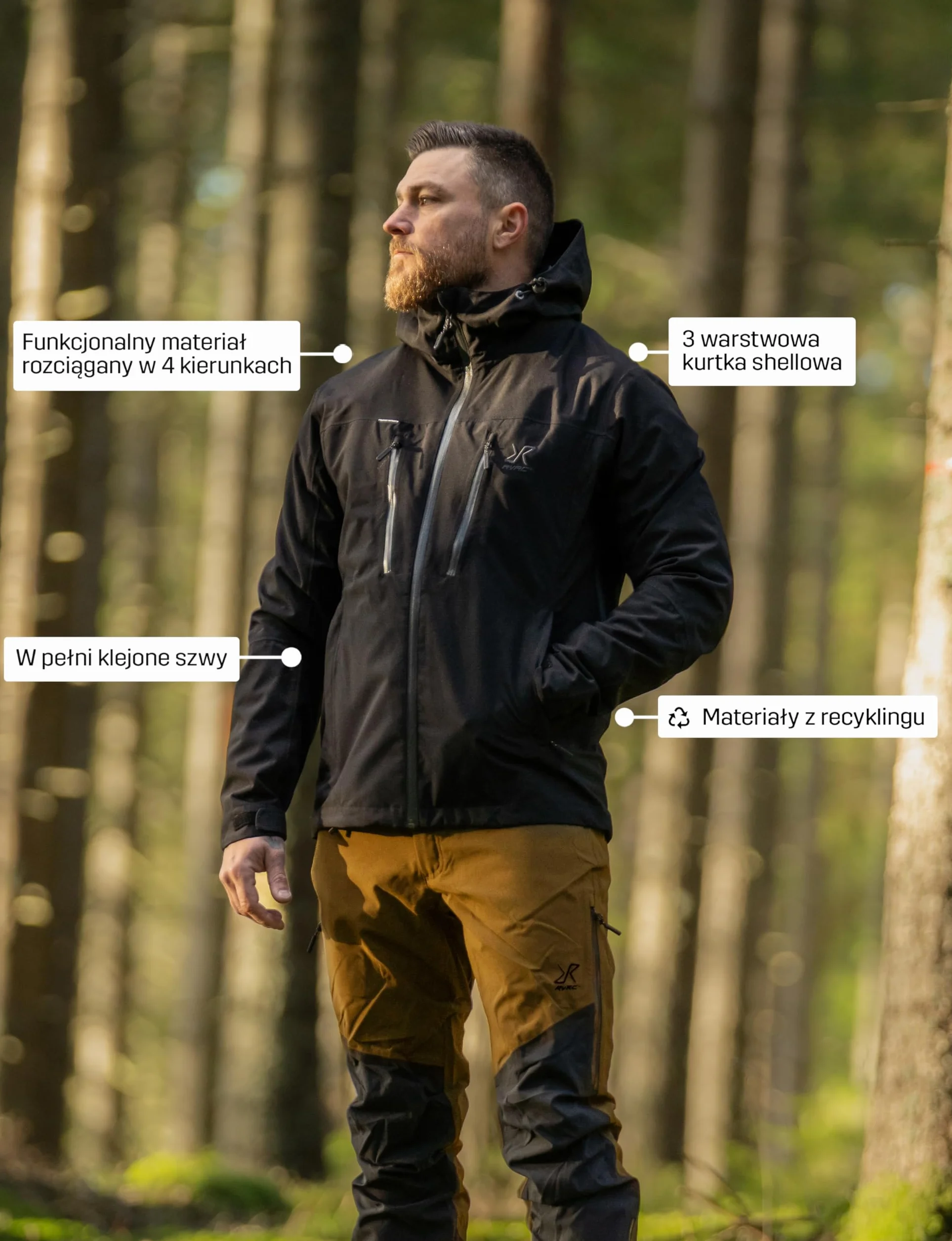 RevolutionRace Silence Proshell Jacket 3L Męska, wodoodporna kurtka shellowa z suwakami wentylacyjnymi