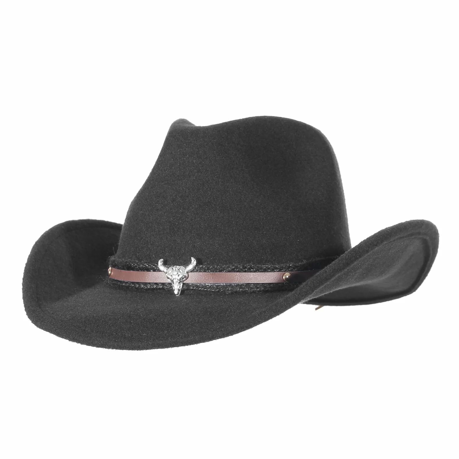 GEMVIE kapelusz kowbojski męski damski kapelusz fedora kapelusz westernowy kapelusz z szerokim rondem z filcu wełnianego