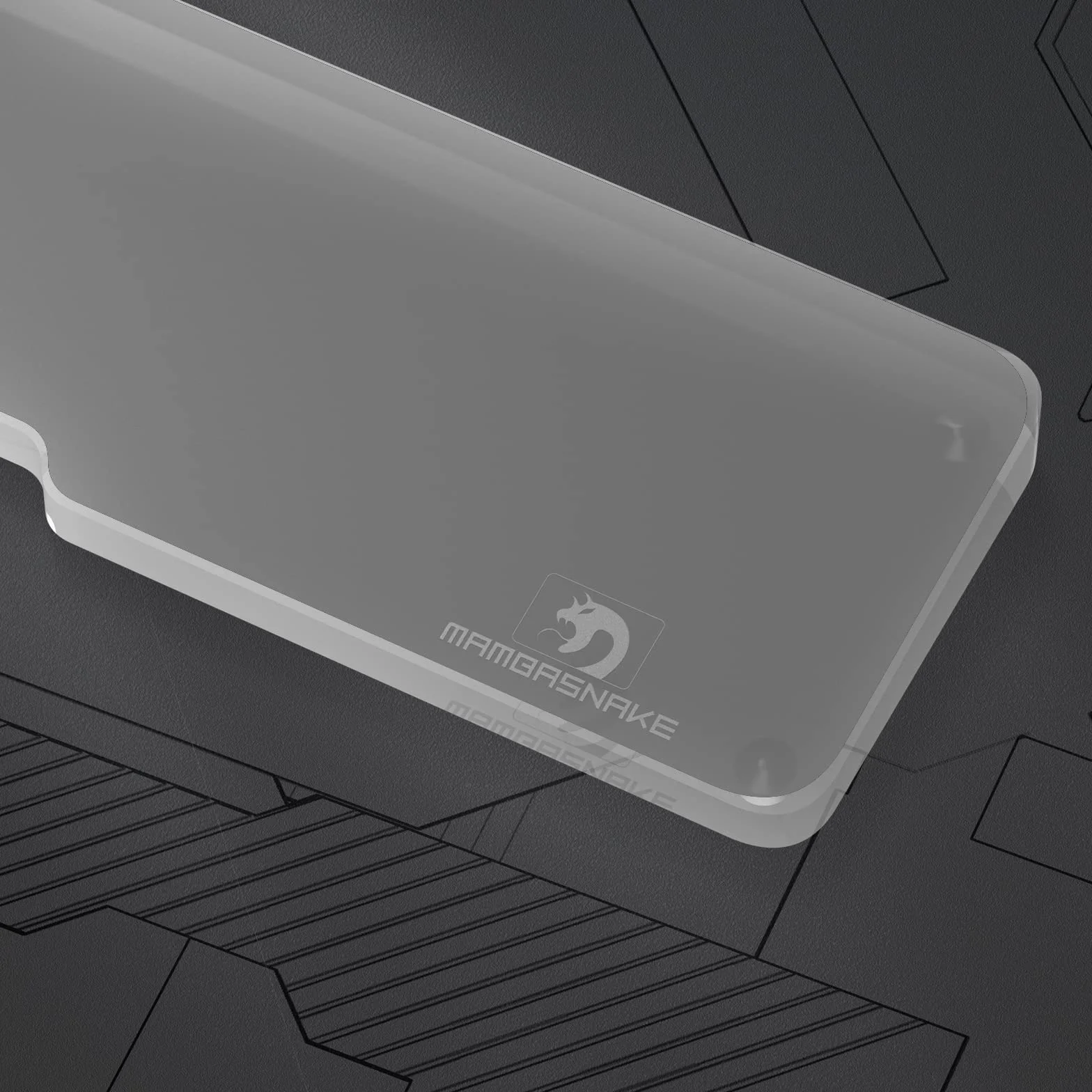 MAMBASNAKE Podkładka Pod Nadgarstek do Klawiatury 100% Klawiatury - Wrist Rest Laptop - Premier Clear Acryl - Antypoślizgowe Nóżki - Ergonomic do Biura/Gier/Pisania/MacBook - Stand 104Key