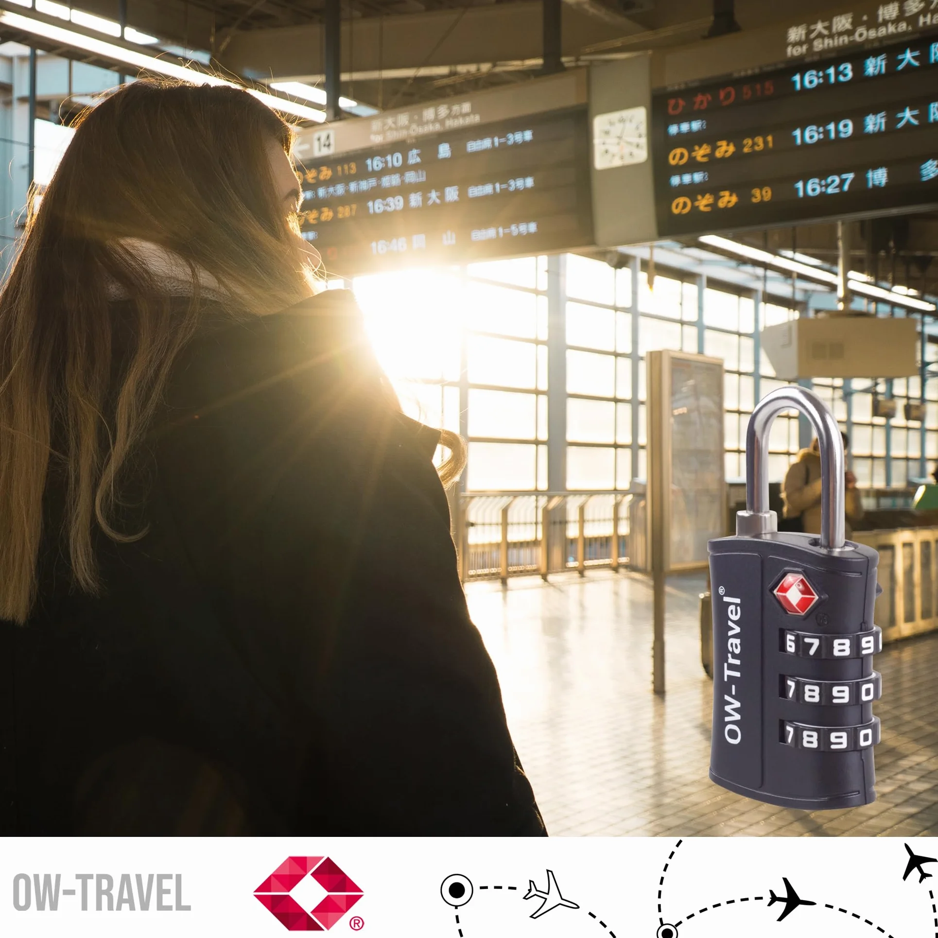 OW-Travel Zamki do Walizek (Zestaw 1 Czarnych) Kłódka TSa z Plastiku ABS z Szyfrem. TSA Combination Lock 3 Cyfrowe Kłódki Walizkowe. Zamek Szyfrowy Do Walizki Plecak Bagaż Szafek na Siłownię