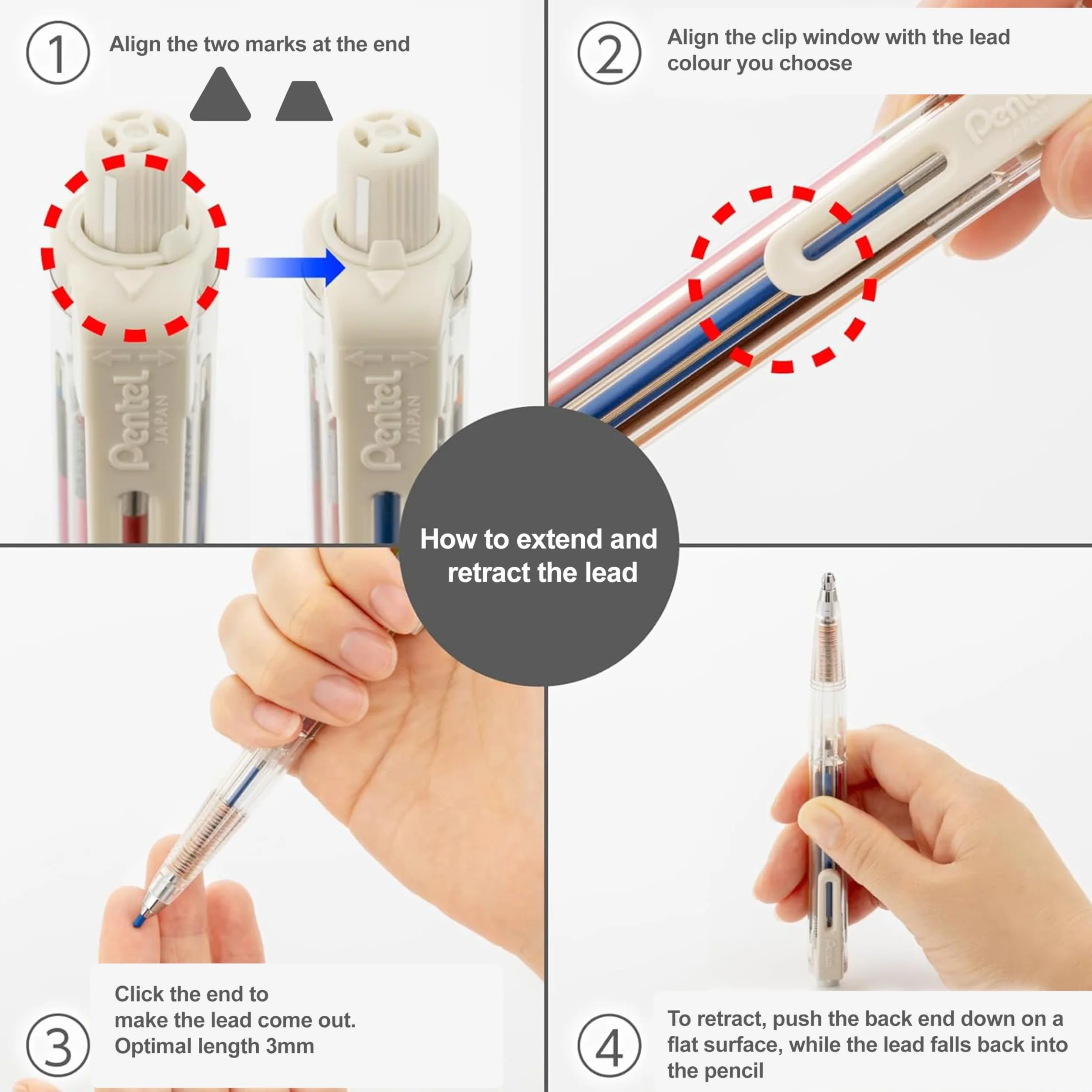 Pentel Art Multi 8 – wielokolorowy uchwyt na wkłady z 8 wkładami kolorowymi + zestaw wkładów zapasowych (XPH804ST)