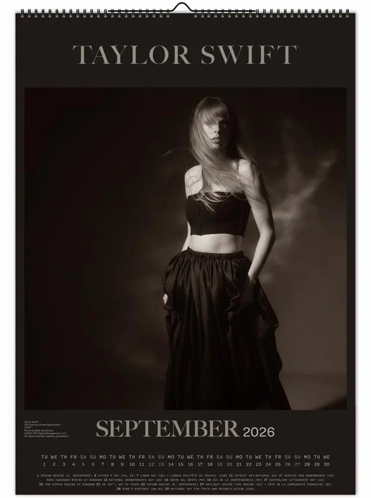 Taylor Swift OFFICIAL | 2026 11.7 x 16.5 Inch (Hanging) Monthly A3 Poster Wall Calendar