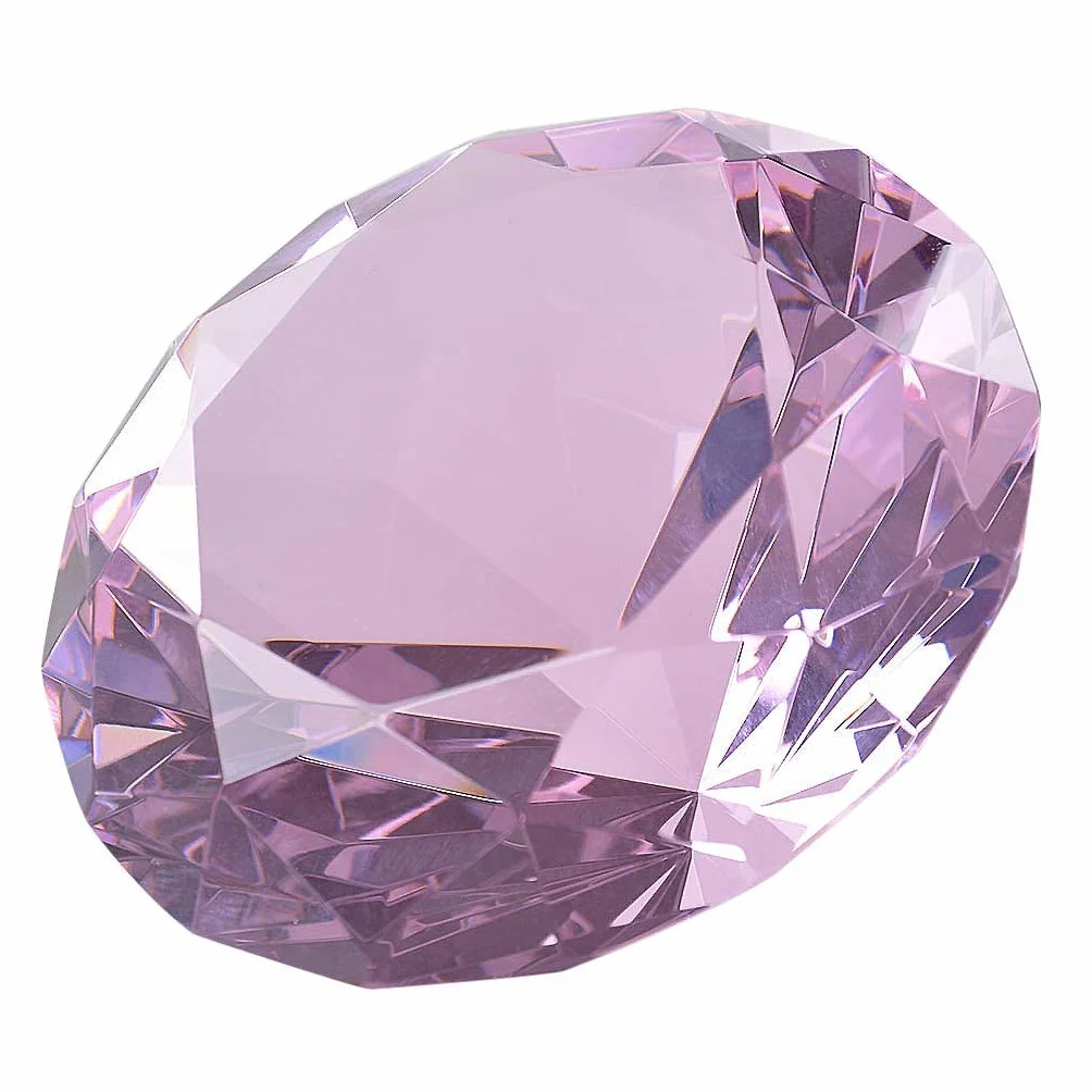 LONGWIN 60 mm W Kryształowy Diament Przycisk do papieru Ornament Dom Miejsce Dekoracje Jednolity Kolor Różowy