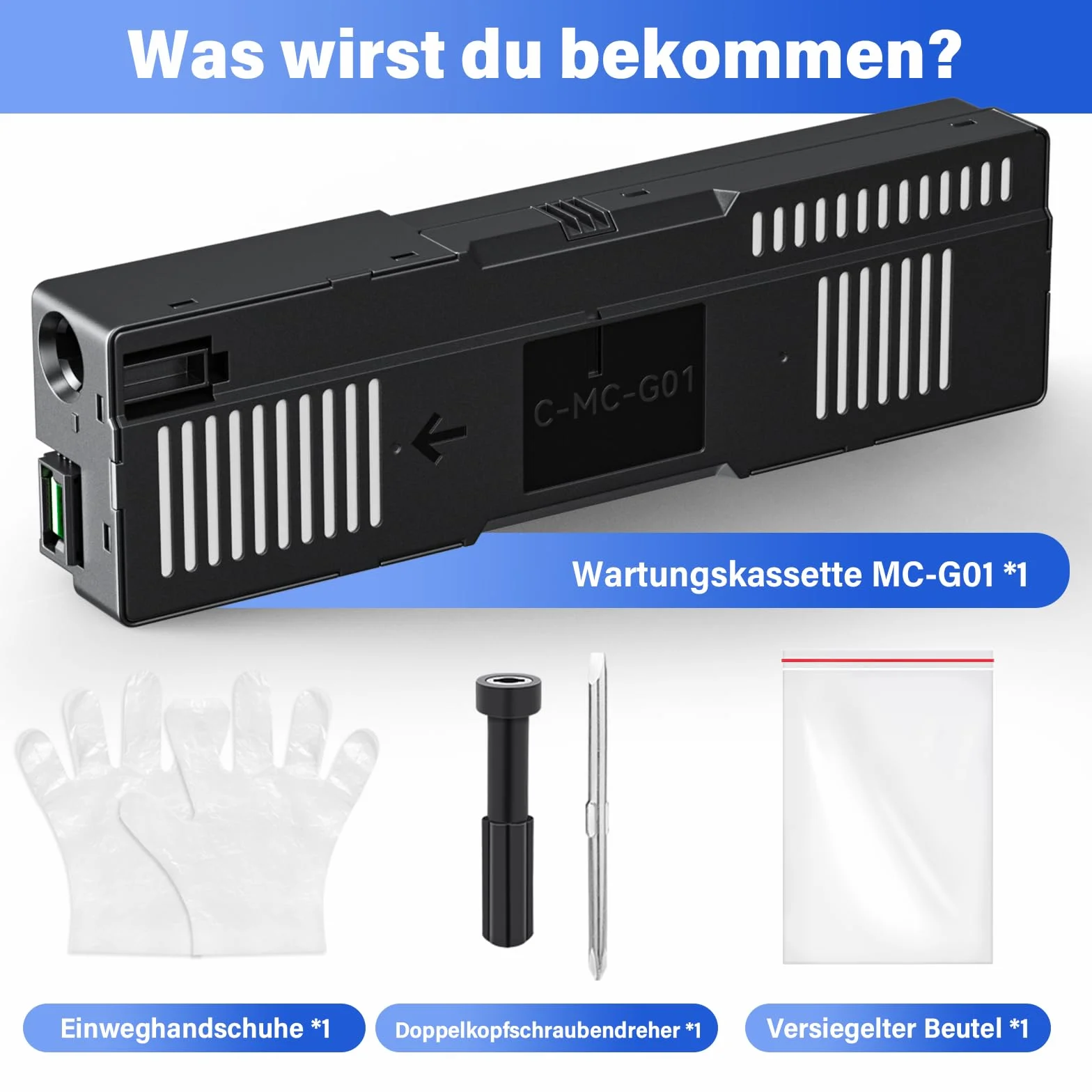 MC-G01 wkład konserwacyjny kompatybilny z Canon Maxify GX6050 GX7050, kaseta konserwacyjna MC-G01 do Maxify GX6010 GX7010 GX6020 GX7020 GX6030 GX7030 GX6040 GX7040 GX6060 GX7060
