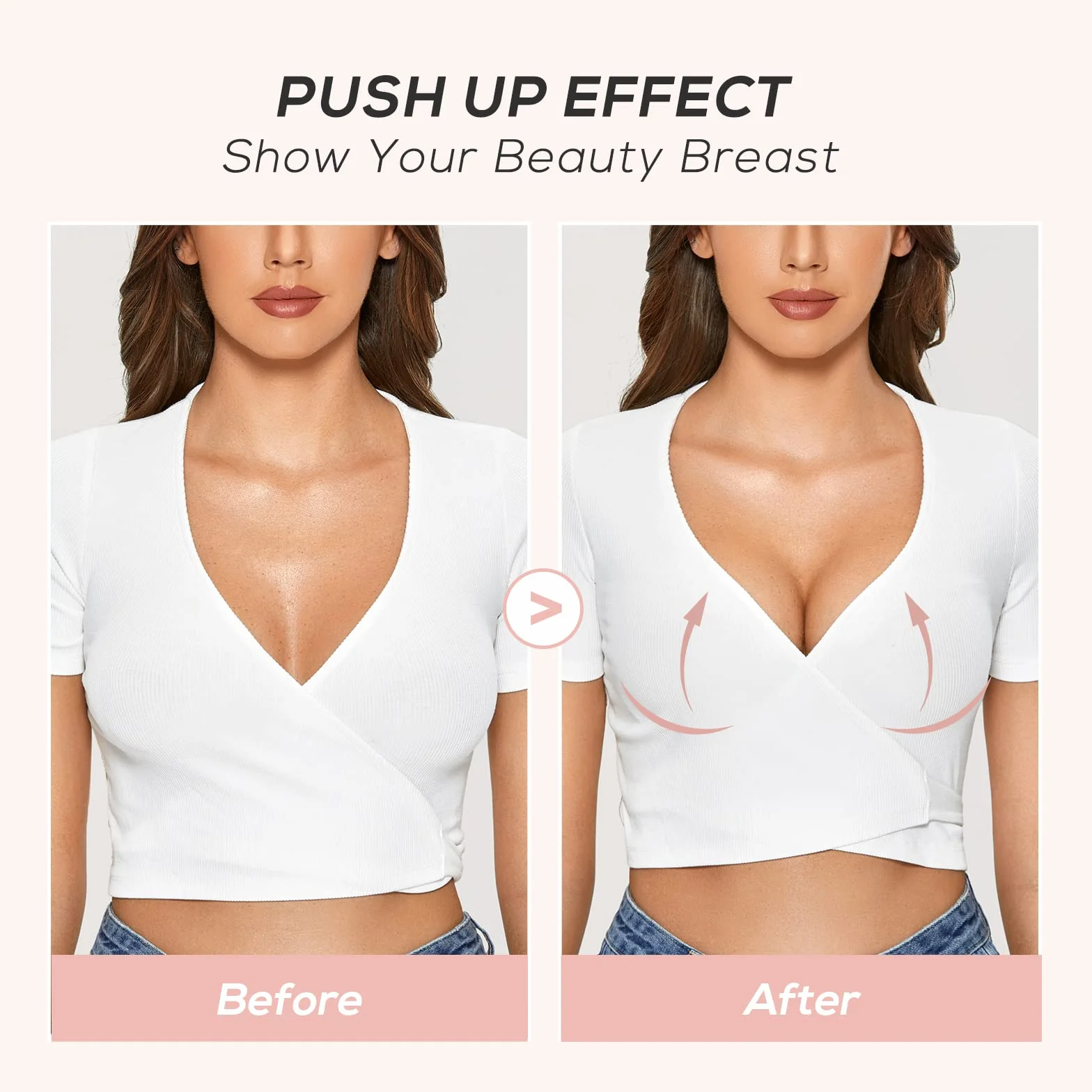 DOBREVA Damski Push Up Biustonosz Miękki T-shirt Biustonosze z lekkim wyściełanym komfortem Sexy