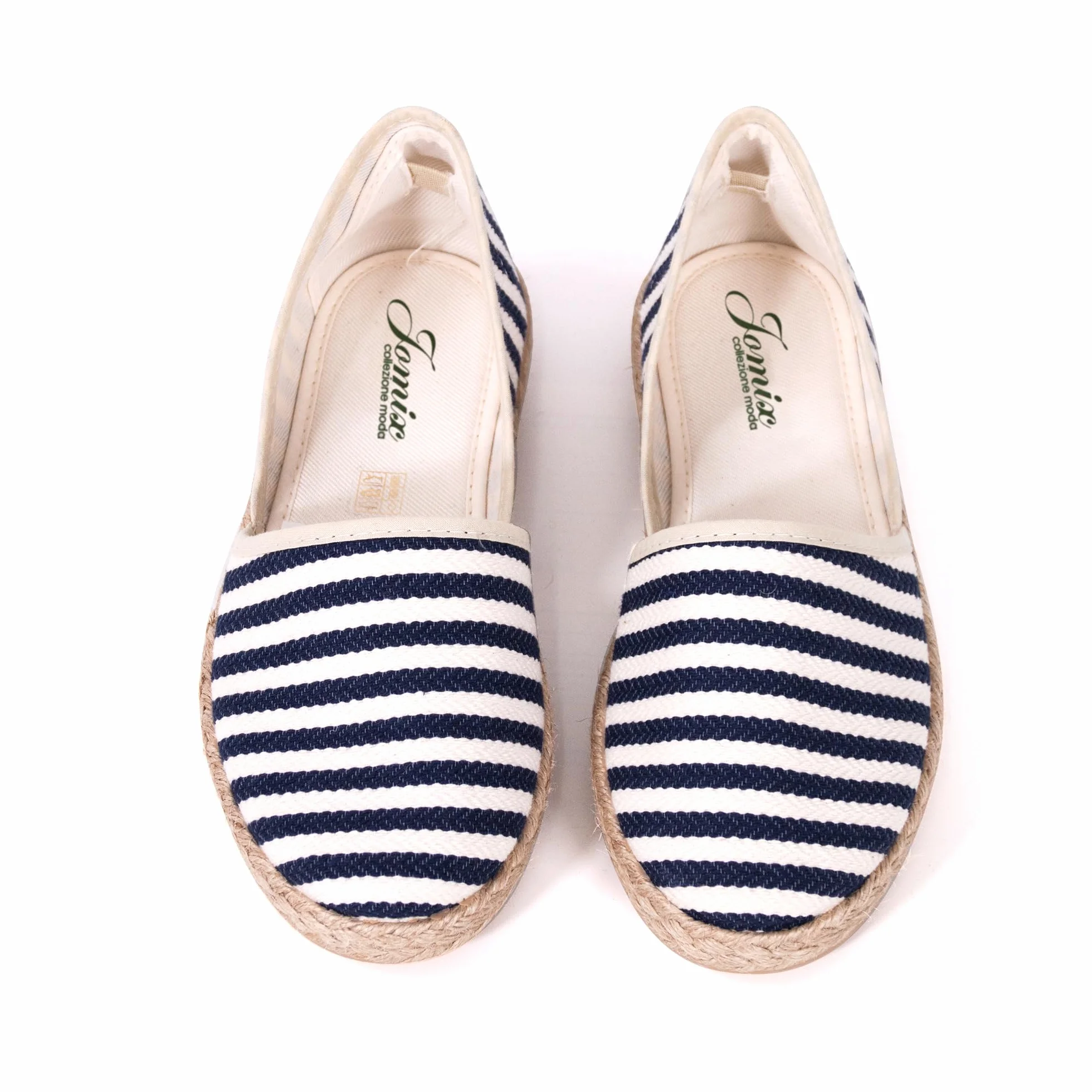 JOMIX Espadryle Damskie Płaskie Wyprodukowano W Hiszpanii Sneakers Damskie Letnie Mokasyny Damskie Z Nadrukiem W Paski