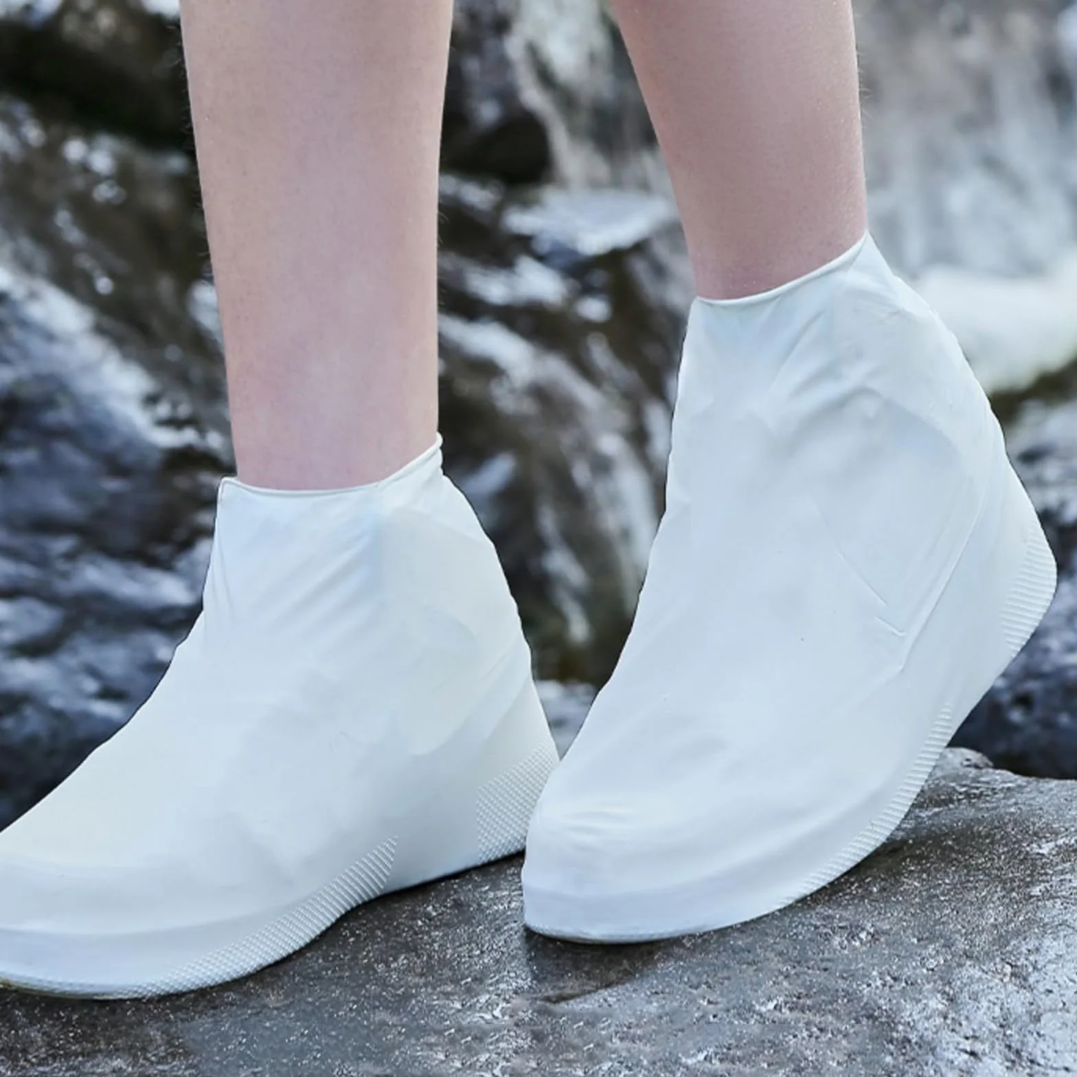 4 pary pokrowców na buty, wodoodporne, wielokrotnego użytku, wodoodporne silikonowe nakładki na buty, wodoodporne, przeciwdeszczowe, silikonowe nakładki na buty, dla mężczyzn, kobiet, L