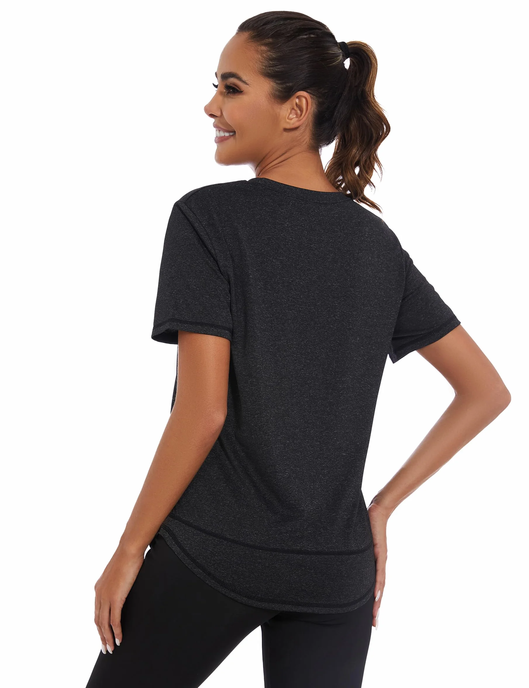 Litherday Damska koszulka sportowa koszula do jogi z długim rękawem topy bluza damska tenis damski t-shirt fitness odzież gimnastyczna damska