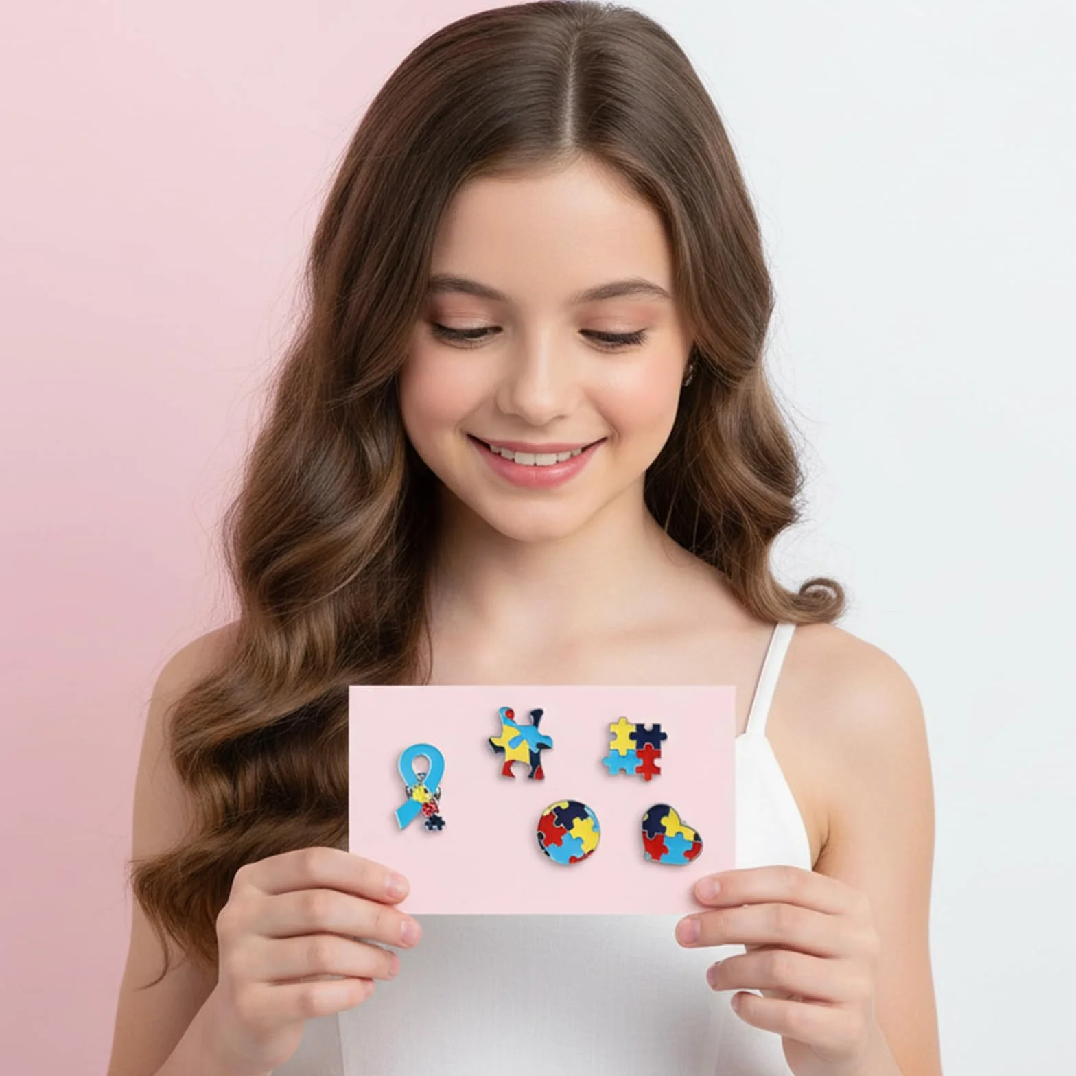 10 sztuk przypinek z autyzmem, świadomość autyzmu, prezent dla autyzmu, puzzle, broszki, metalowe, świadomość autyzmu, inspirujące symbole znaczka do kurtek, ubrań, koszul, 10 sztuk