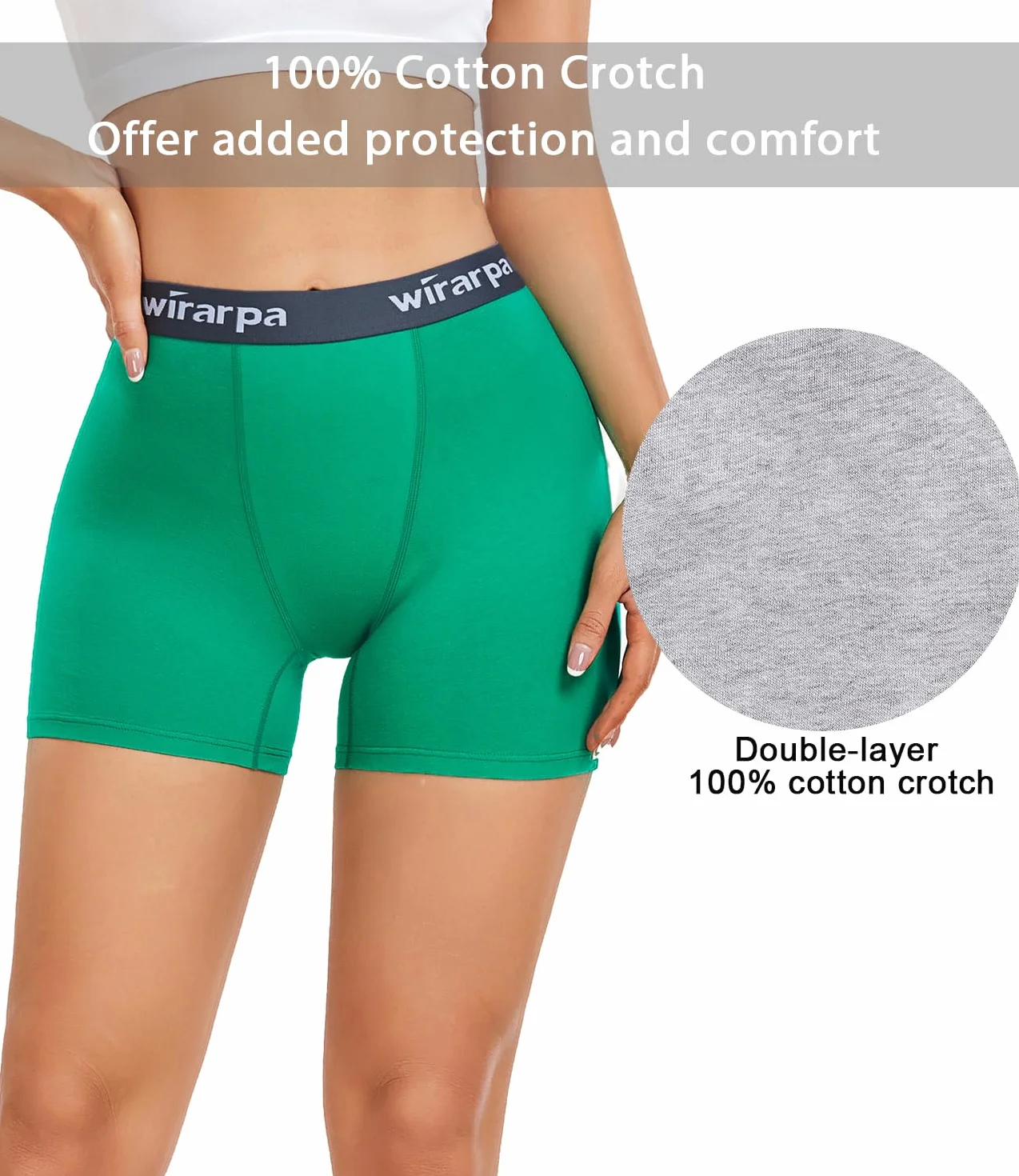 wirarpa Damskie bokserki bawełniane, majtki typu boyshort, nogawka 7,6 cm, 4-pak