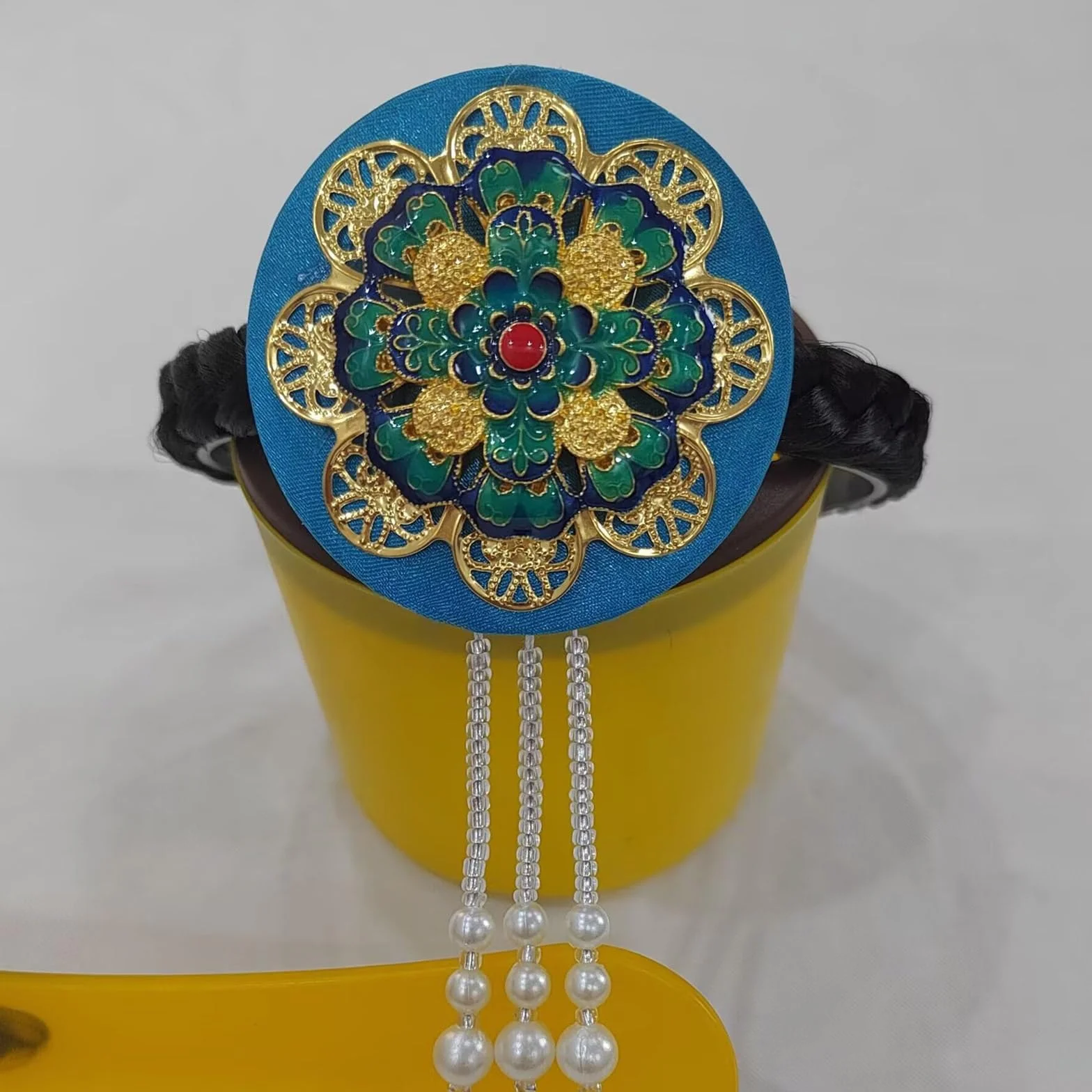 Koreańskie style kwiatowe perły opaska na głowę wygodne i stylowe nakrycie głowy Hanbok akcesoria na festiwale i uroczystości