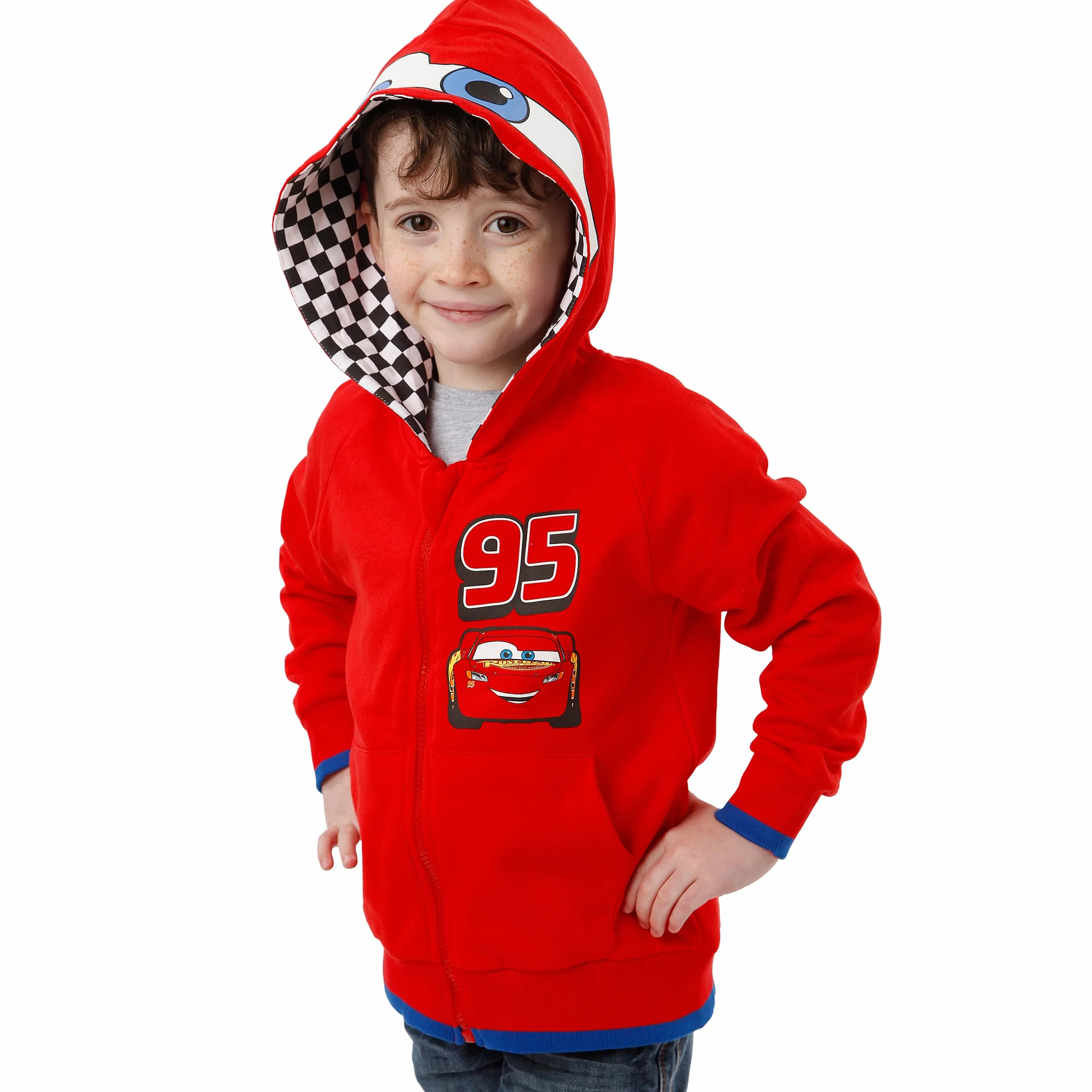 Disney Cars Bluza Z Kapturem | Bluza Chłopięca Cars | Bluza Kostiumowa Zygzak McQueen Dla Dzieci