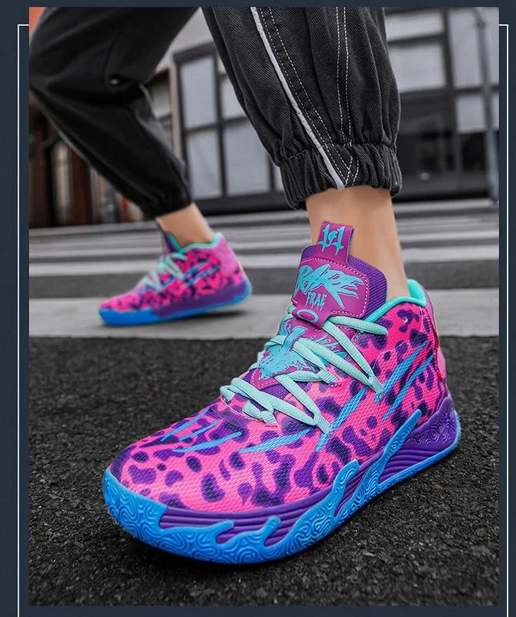 Bolognifi Uniseksowe buty do koszykówki z wysoką cholewką, antypoślizgowa gumowa podeszwa, idealne do treningów i gier na świeżym powietrzu(Pink,39 EU)