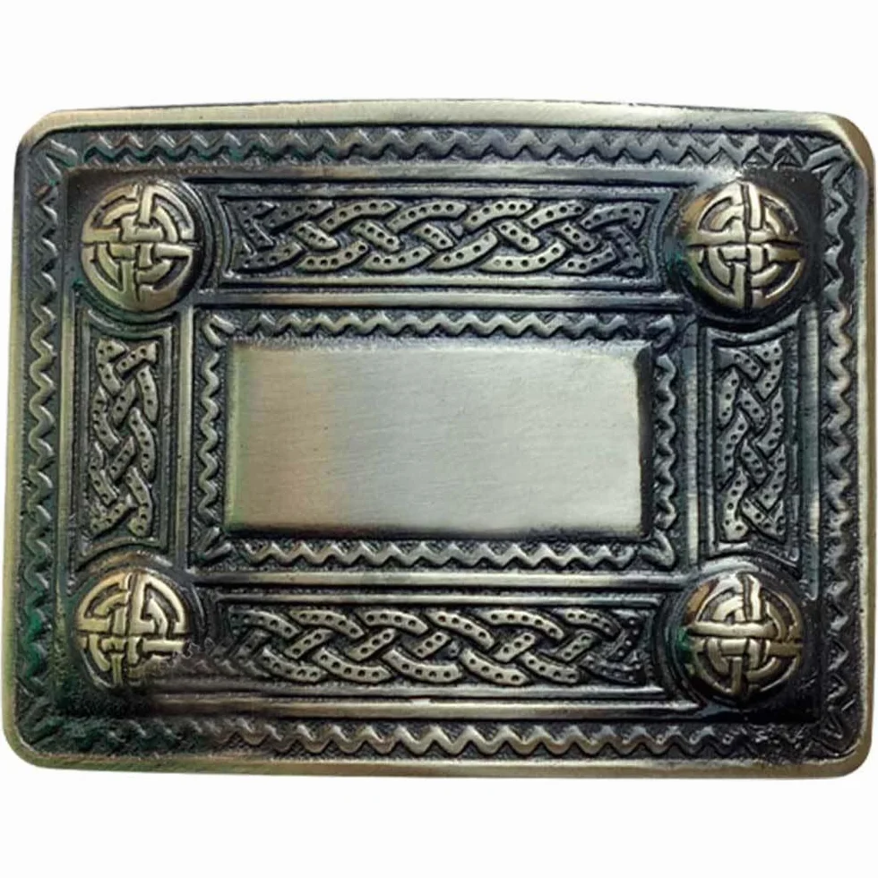 Klamra do pasa Scottish Highland Kilt - celtycki design, antyczne wykończenie, Antyczny, Rozmiar uniwersalny
