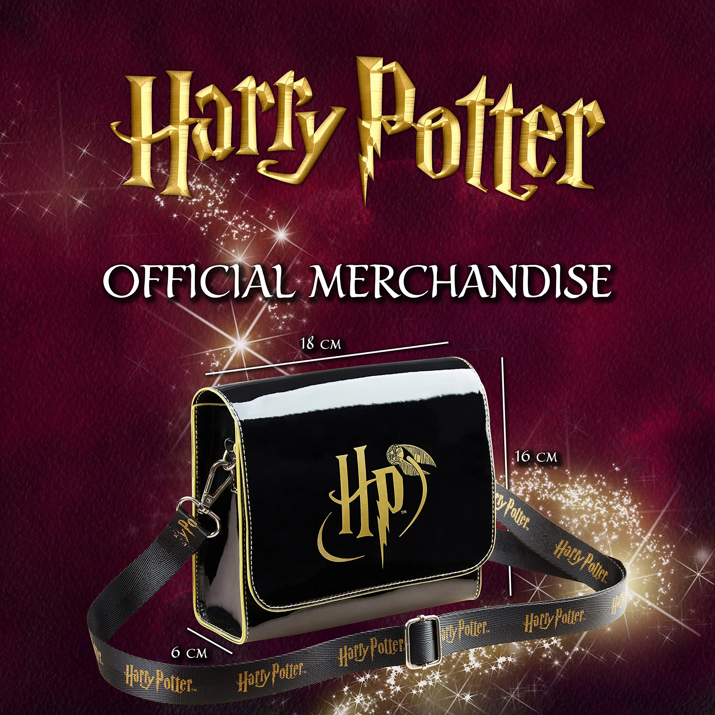 Harry Potter Torebka - Torba na ramię z regulowanym paskiem 18 x 16 Stylowe torby na ramię dla dziewczynek - Prezenty dla dziewczynek