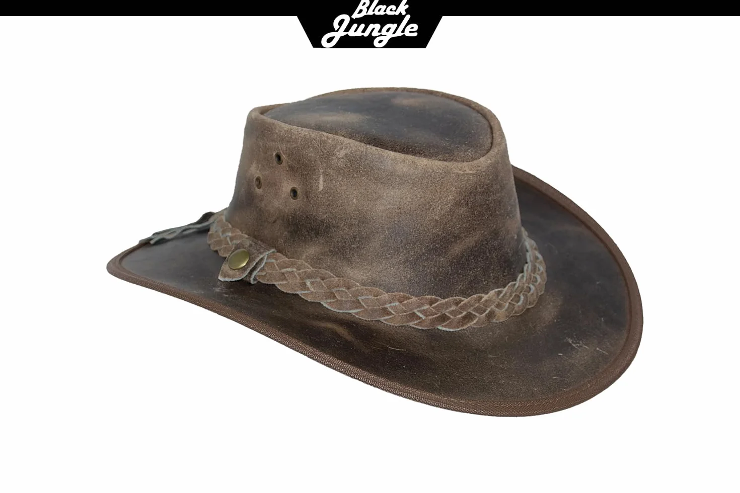 Black Jungle BALAT kapelusz skórzany, kapelusz westernowy, kapelusz australijski, kapelusz kowbojski