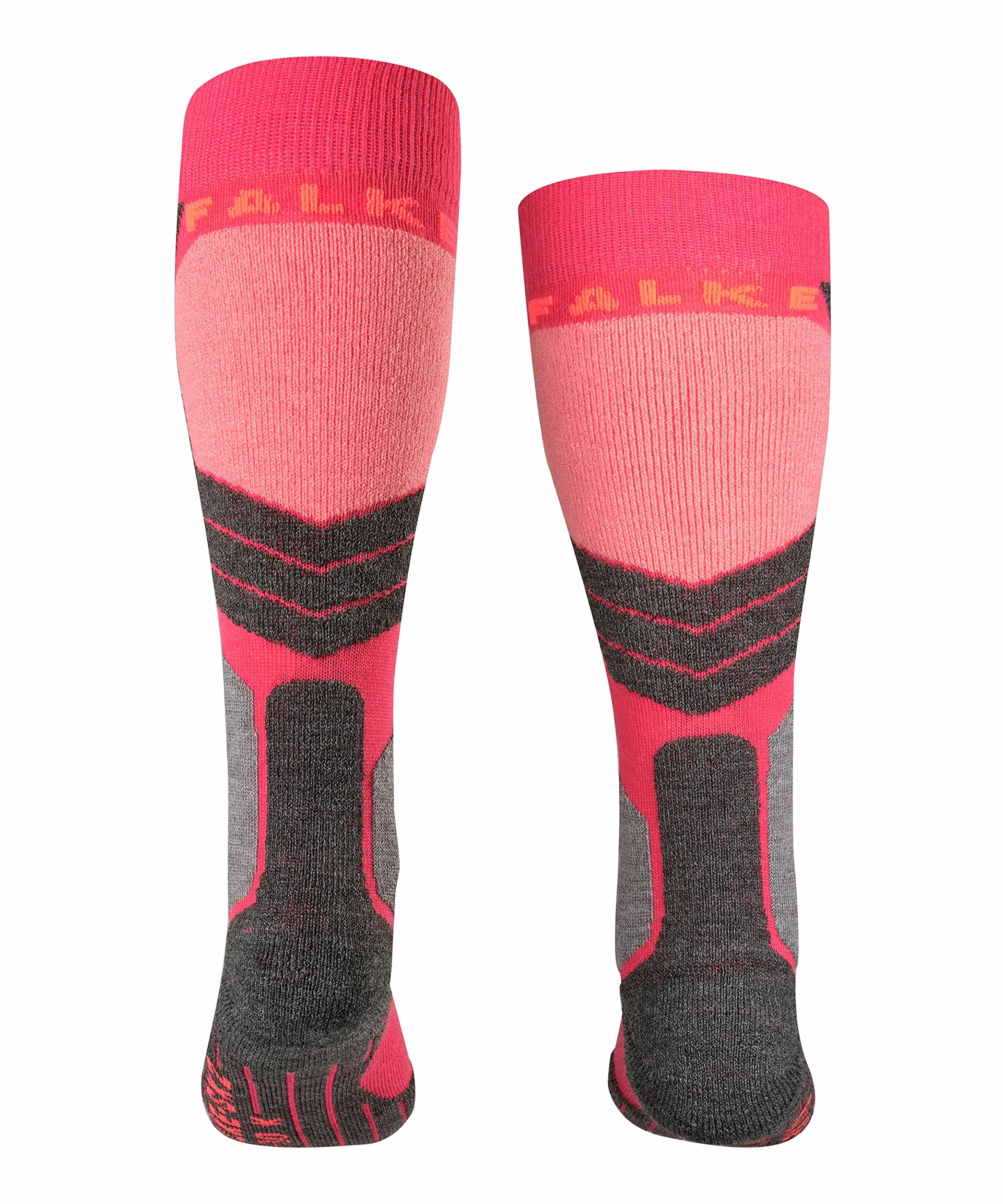 FALKE Uniseks - dzieci Skarpety narciarskie SK2 Intermediate K Kh Wełna ciepłe grube 1 Para, Czerwony Rose 8564, 27-30