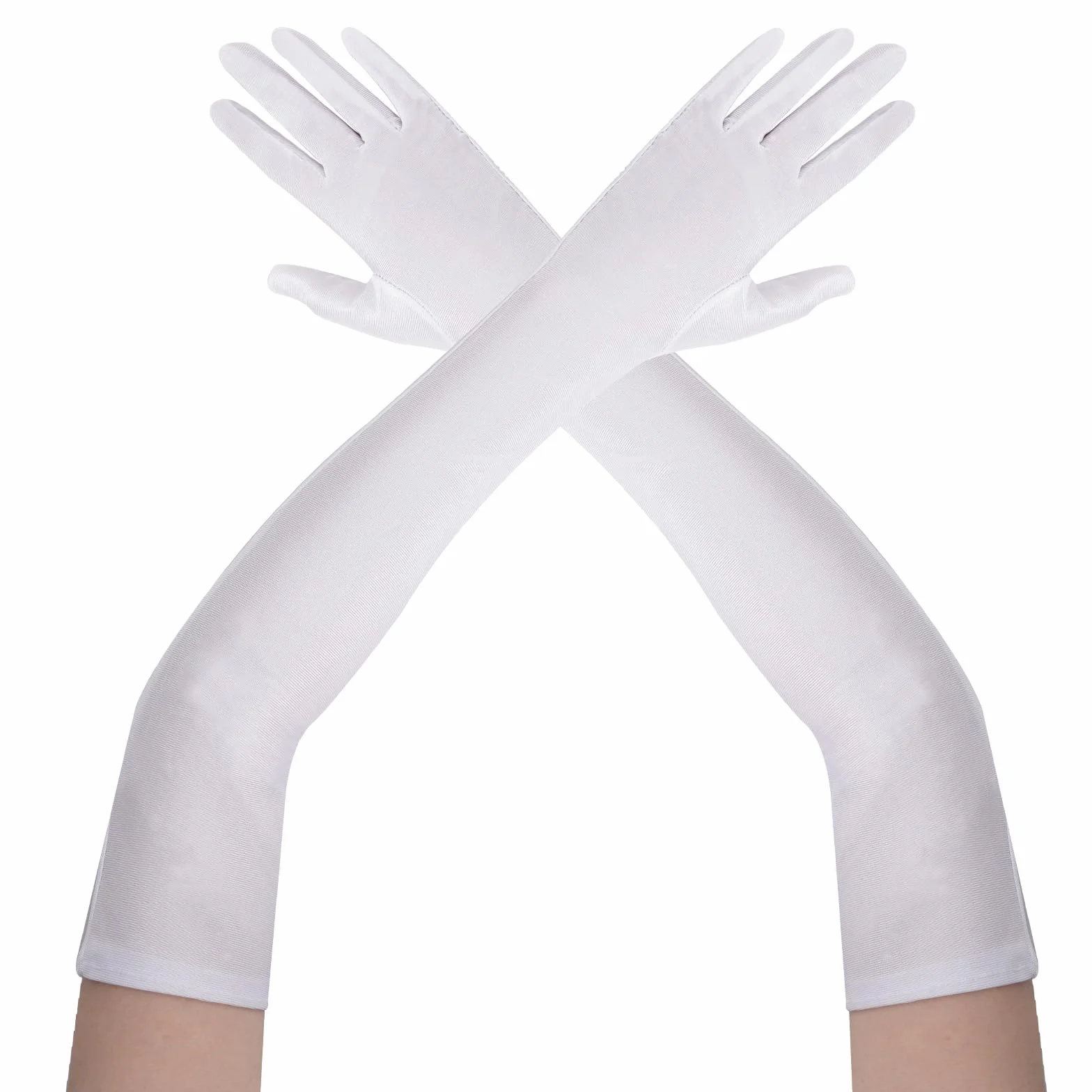 Długie rękawiczki damskie w stylu lat 20. XX wieku, satynowe rękawiczki, klasyczne rękawiczki wieczorowe, karnawał, Halloween, impreza, kostium
