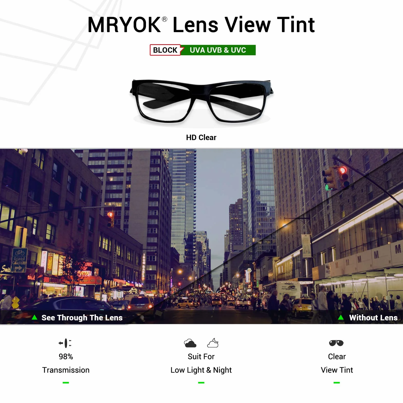 Mryok Wymienne soczewki kompatybilne z Ray-Ban Meta Wayfarer RW4006 50 mm - opcje