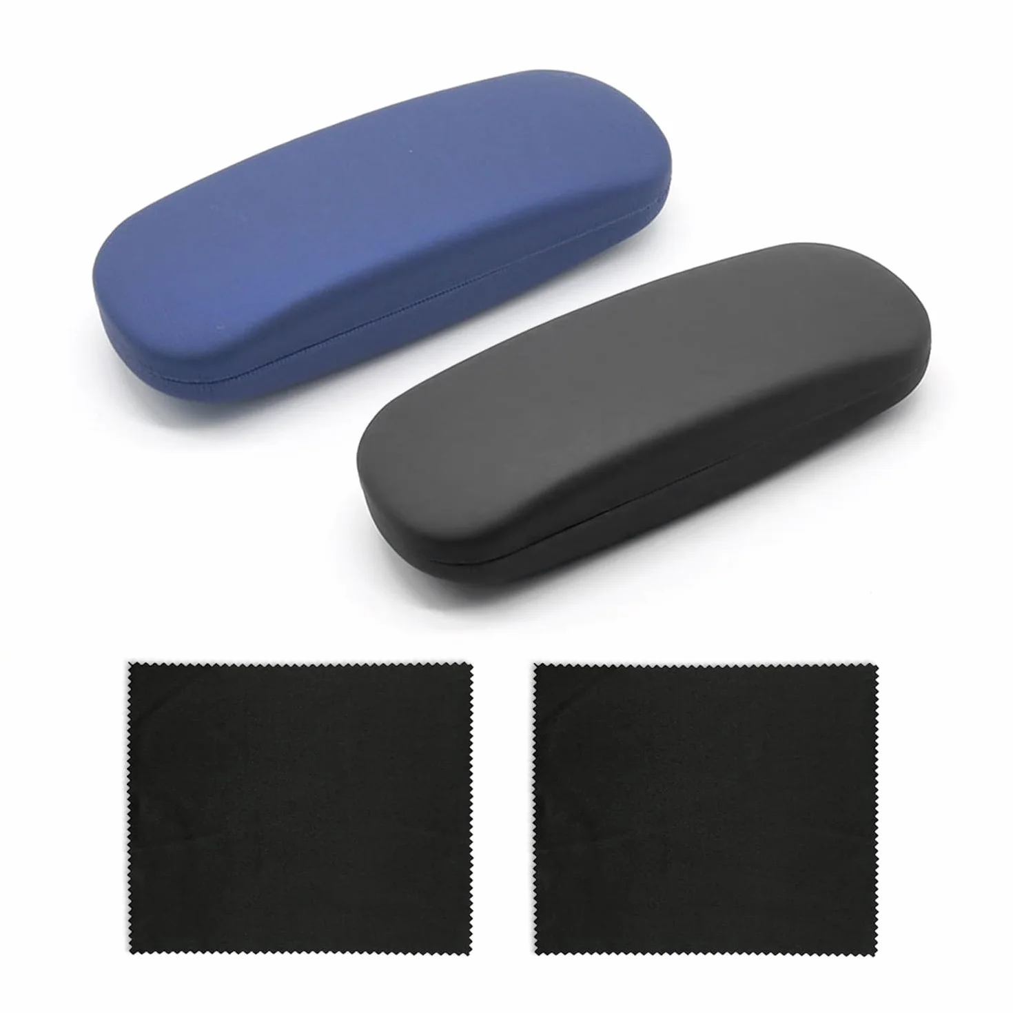 2-pak etui na okulary w jednolitym kolorze, 2 sztuki ściereczki do okularów, etui na okulary unisex, pudełko do przechowywania okularów przeciwsłonecznych, przenośne etui na okulary, twarde