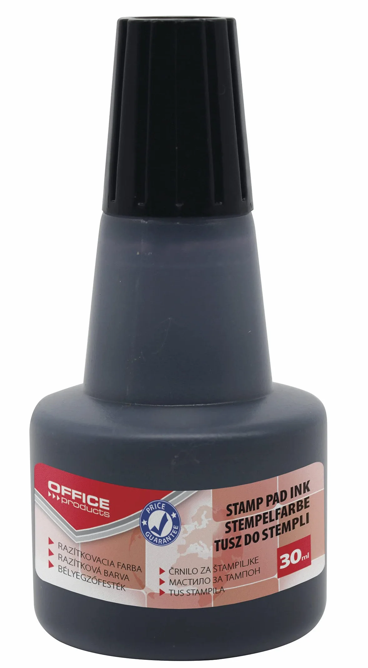Tusz do Pieczątek OFFFICE PRODUCTS 30ml Czarny/Drobne Akcesoria Biurowe/Typ-Bezolejowy/Materiał-Tusz Bezolejowy/Kolor-Czarny/Pojemność (ml)-30