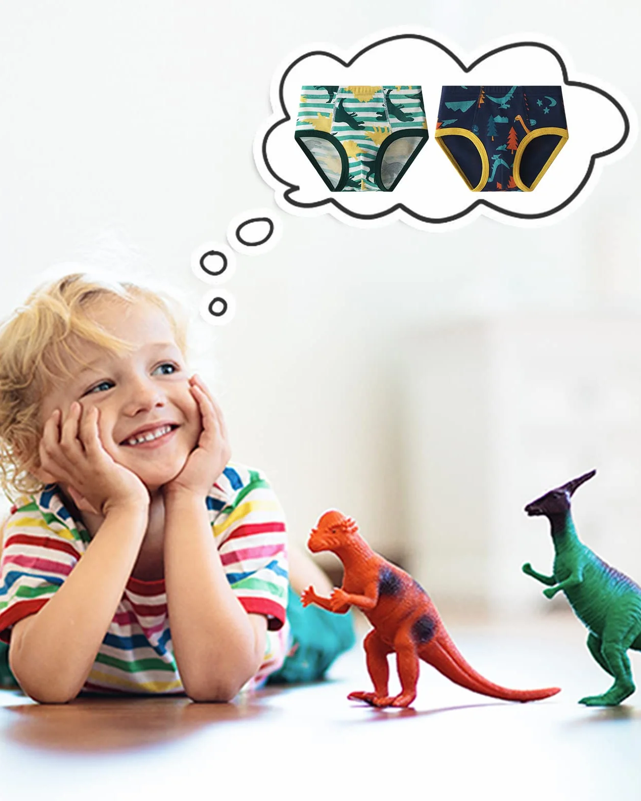 Adorel Majtki Majtki Dinozaury Bawełniane Chłopięce Opakowanie 12 sztuk