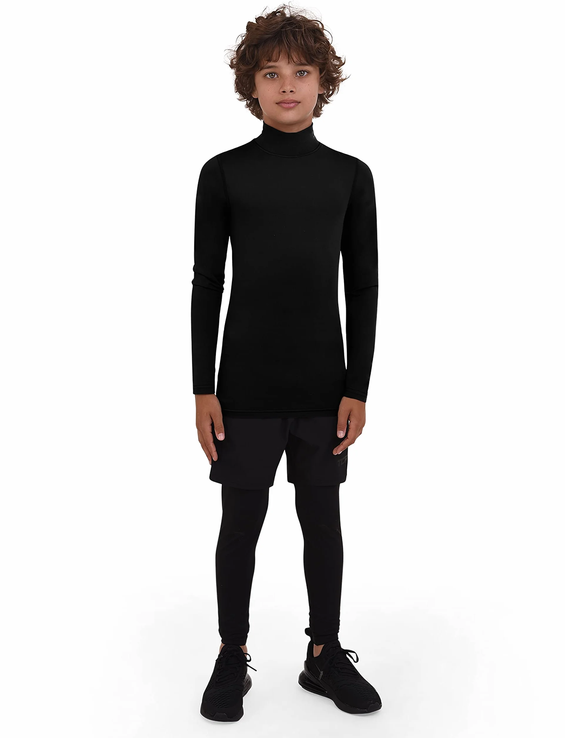Meskie Compression Koszulka podkoszulka z dlugim rekawem Base Layer - Mock Neck
