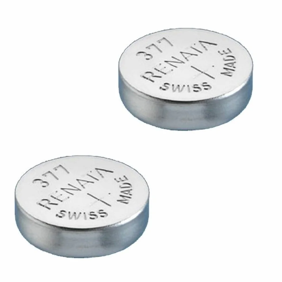 Single Renata Swiss baterii zegarek wykonany Renata 377 lub SR626SW lub AG4 1.5V, Srebrny, 2 x 377 or SR 626 SW