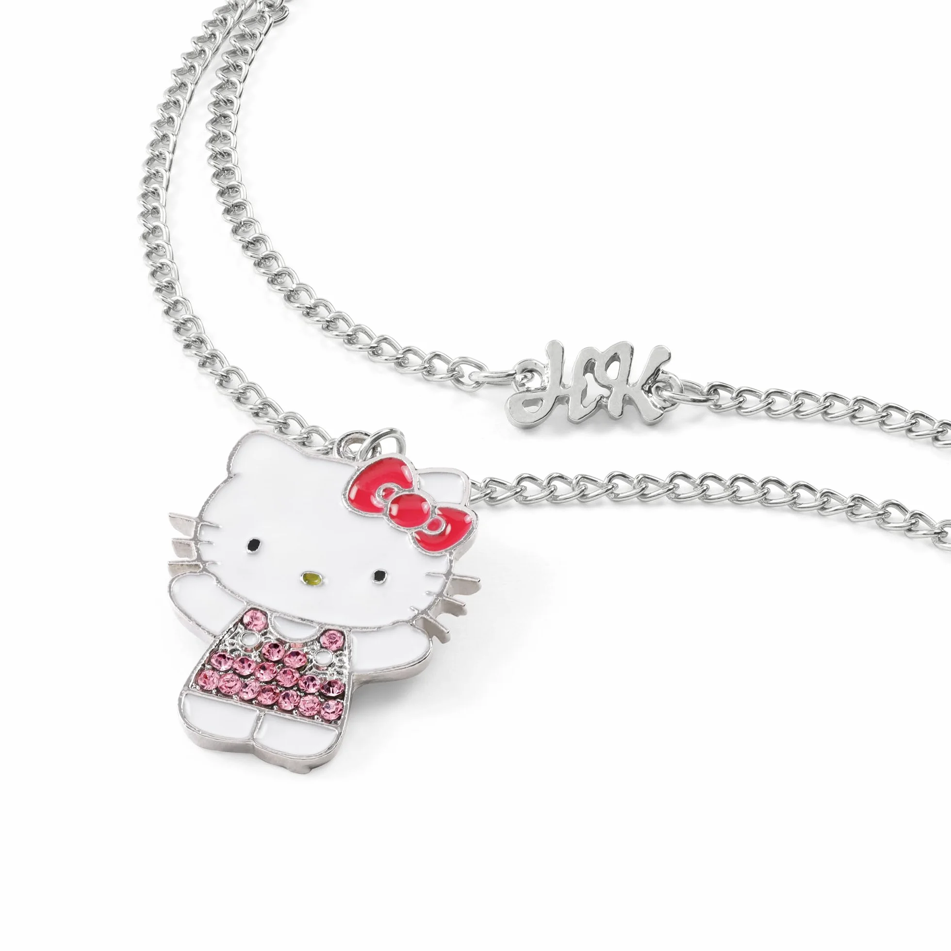 Hello Kitty Girls posrebrzany kreskówka wisiorek naszyjnik zestaw