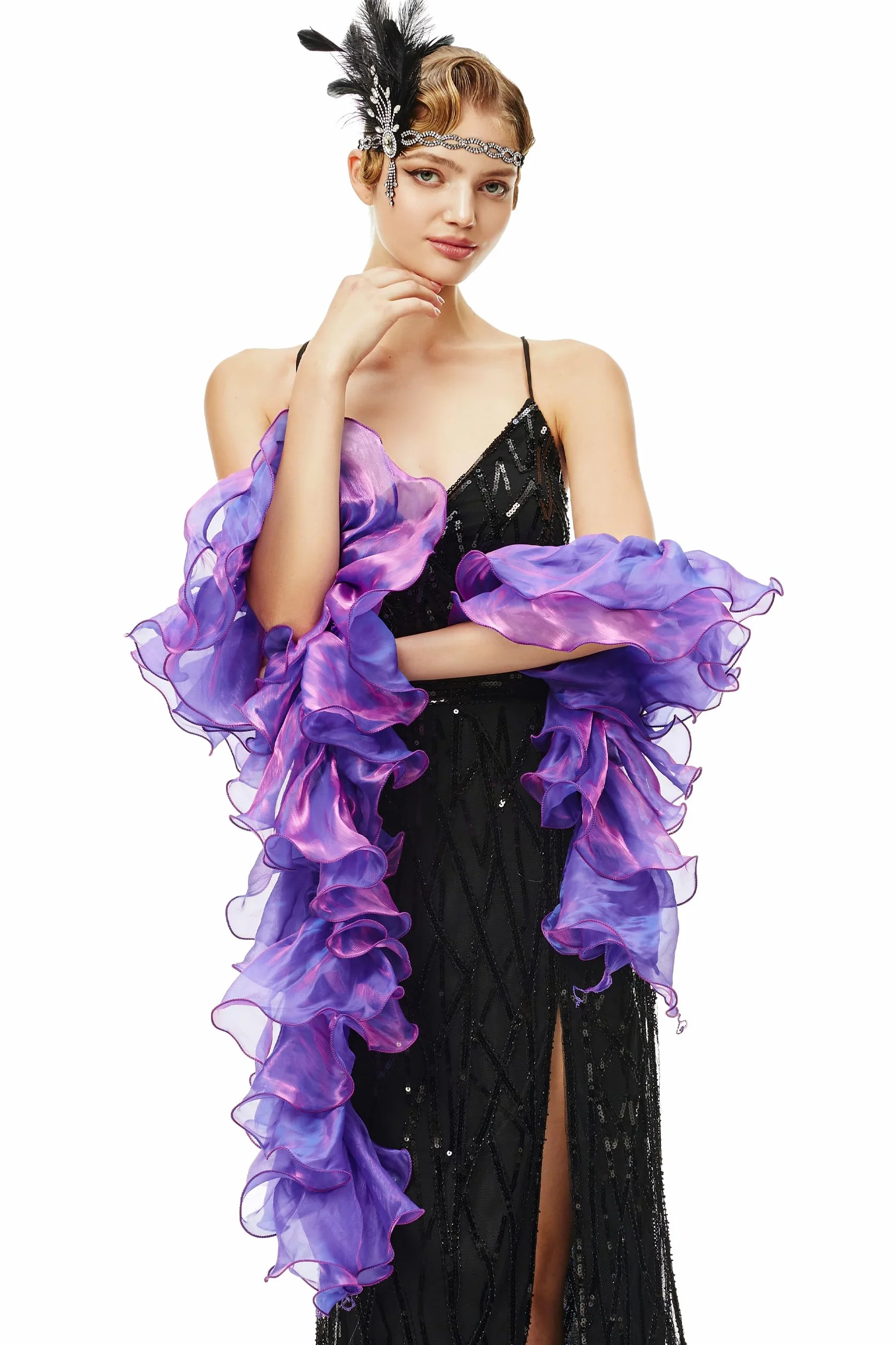 BABEYOND Chandelle Boa Vintage – 200 g, Gatsby-Organza-Boa, akcesoria do klapek z lat 20