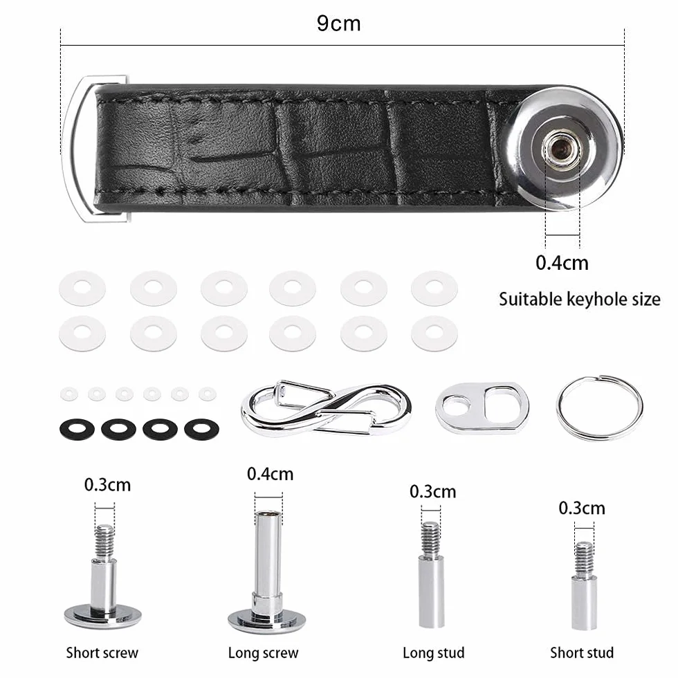 flintronic® organizer na klucze, przenośny brelok, kieszonkowy inteligentny uchwyt na klucze z opakowaniem upominkowym, stylowy, funkcjonalny i praktyczny, dla 10-12 różnych kluczy, #8 czarny ziarno, Jeden rozmiar