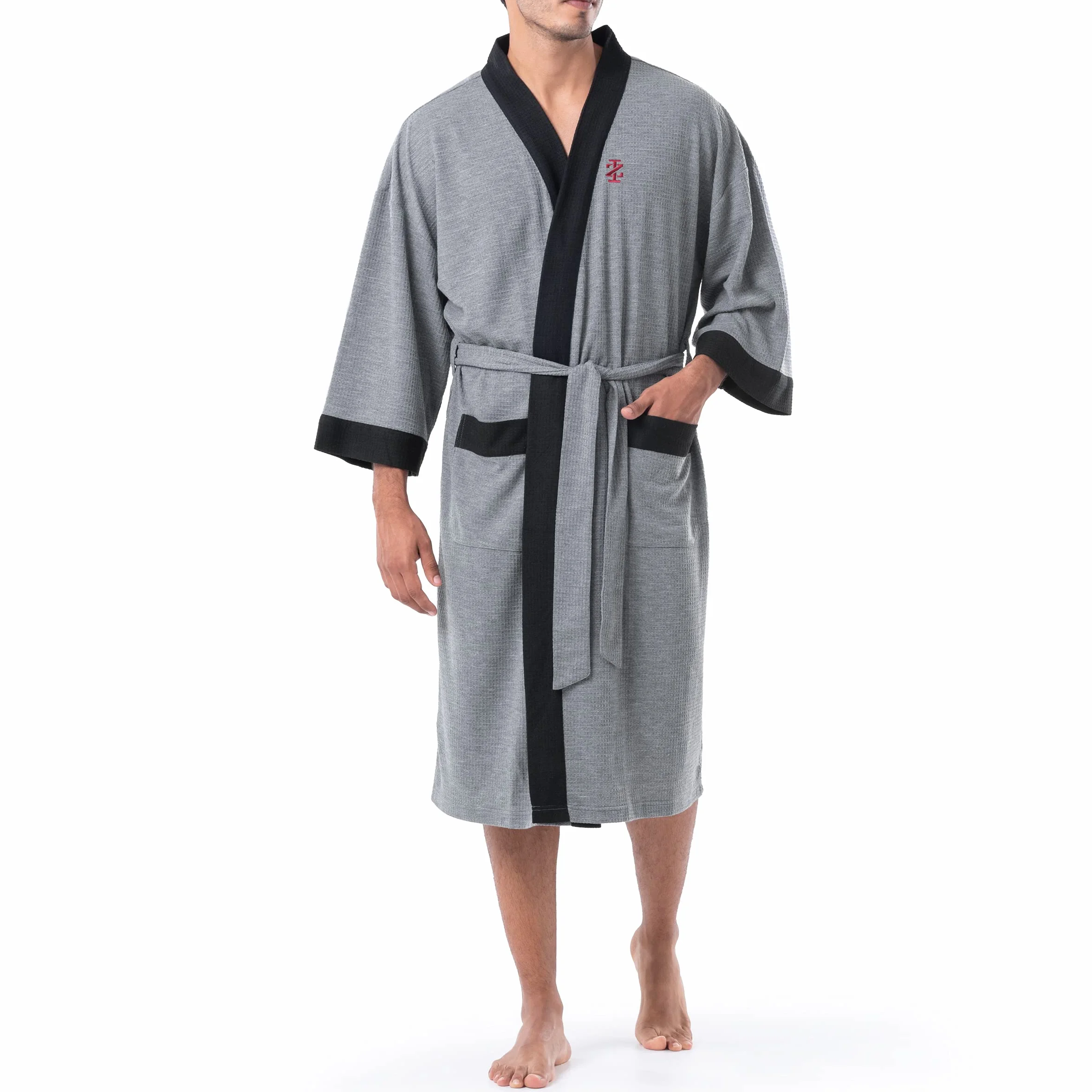 Izod Szlafrok Mężczyźni Gofrowo-dzianinowy szlafrok kimono