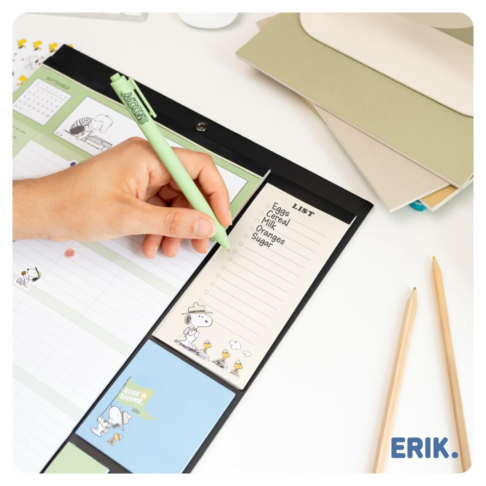 Grupo Erik Magnetic Planner For Fridge - Snoopy Gifts For Family | Magnetic Calendar With Stickers, Pen, Shopping List, Sticky Notes | Family Planner 2026 16 Months Sep 2025 - Dec 2026