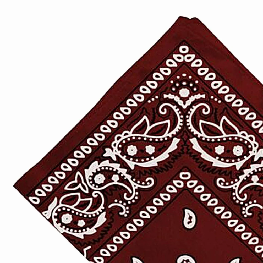 Unisex Bawełniana bandana Paisley Kowbojska głowa szalik chusta na głowę czerwona