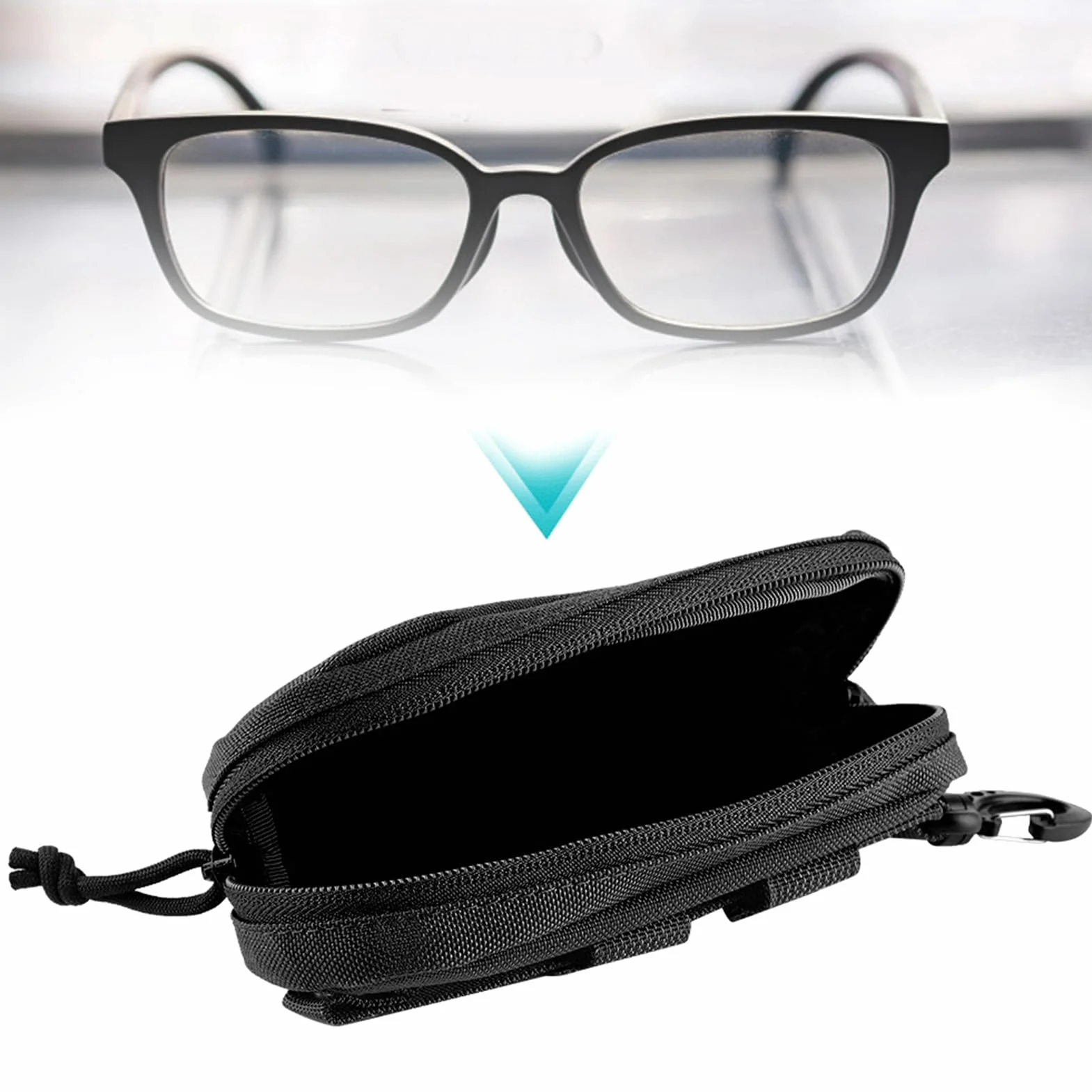 Bnineteenteam etui na okulary Molle torba na okulary odporne na wstrząsy miękka taktyczna torba na okulary przeciwsłoneczne na zewnątrz, torba na okulary przeciwwstrząsowe