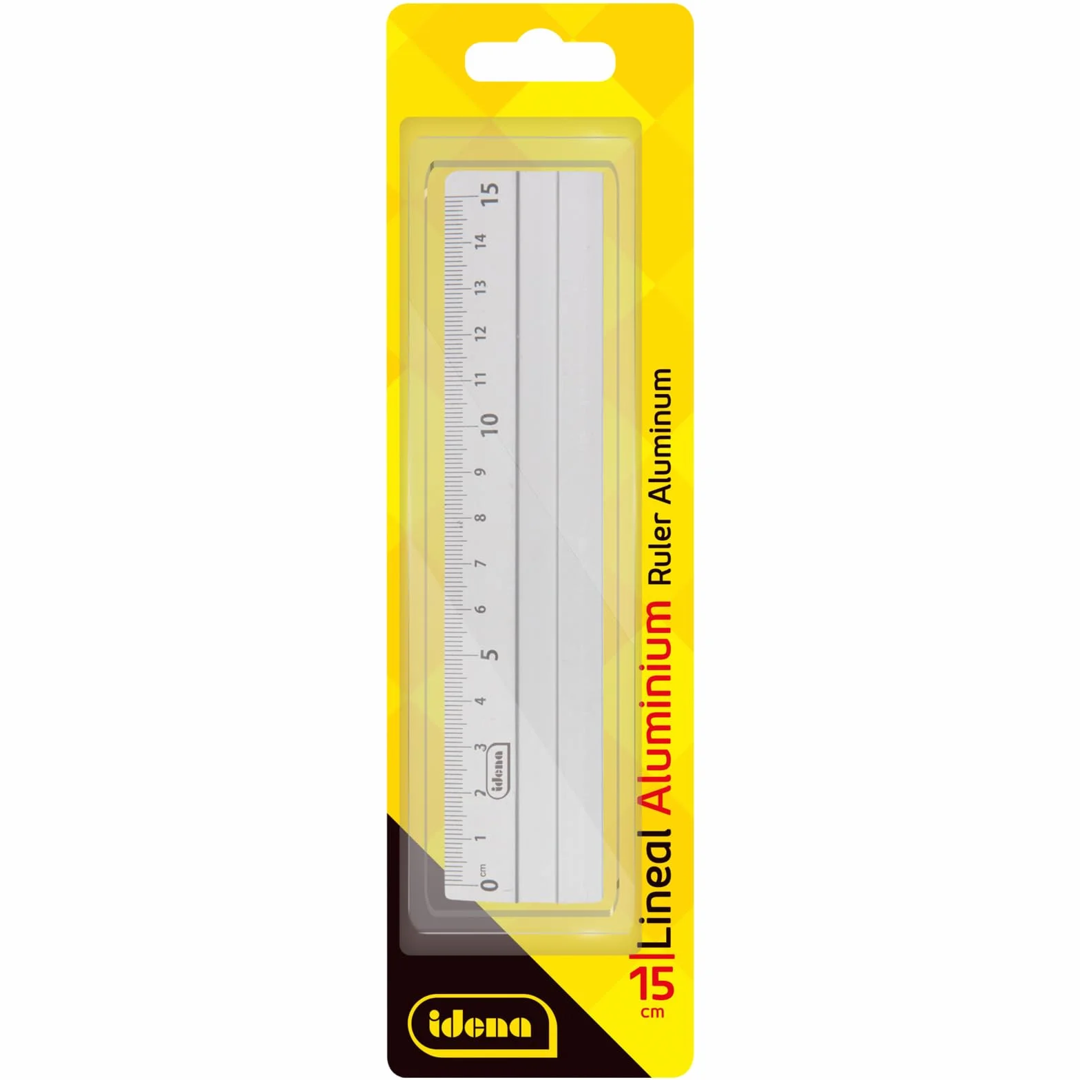 Idena 602121 - Linijka aluminiowa, 15 cm, srebrna, 1 szt.
