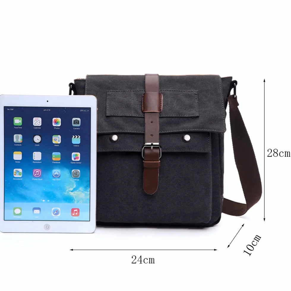 LOSMILE Męska torba na ramię 16 cali torba kurierska Canvas torba na laptopa torba listonoszka do pracy i szkoły