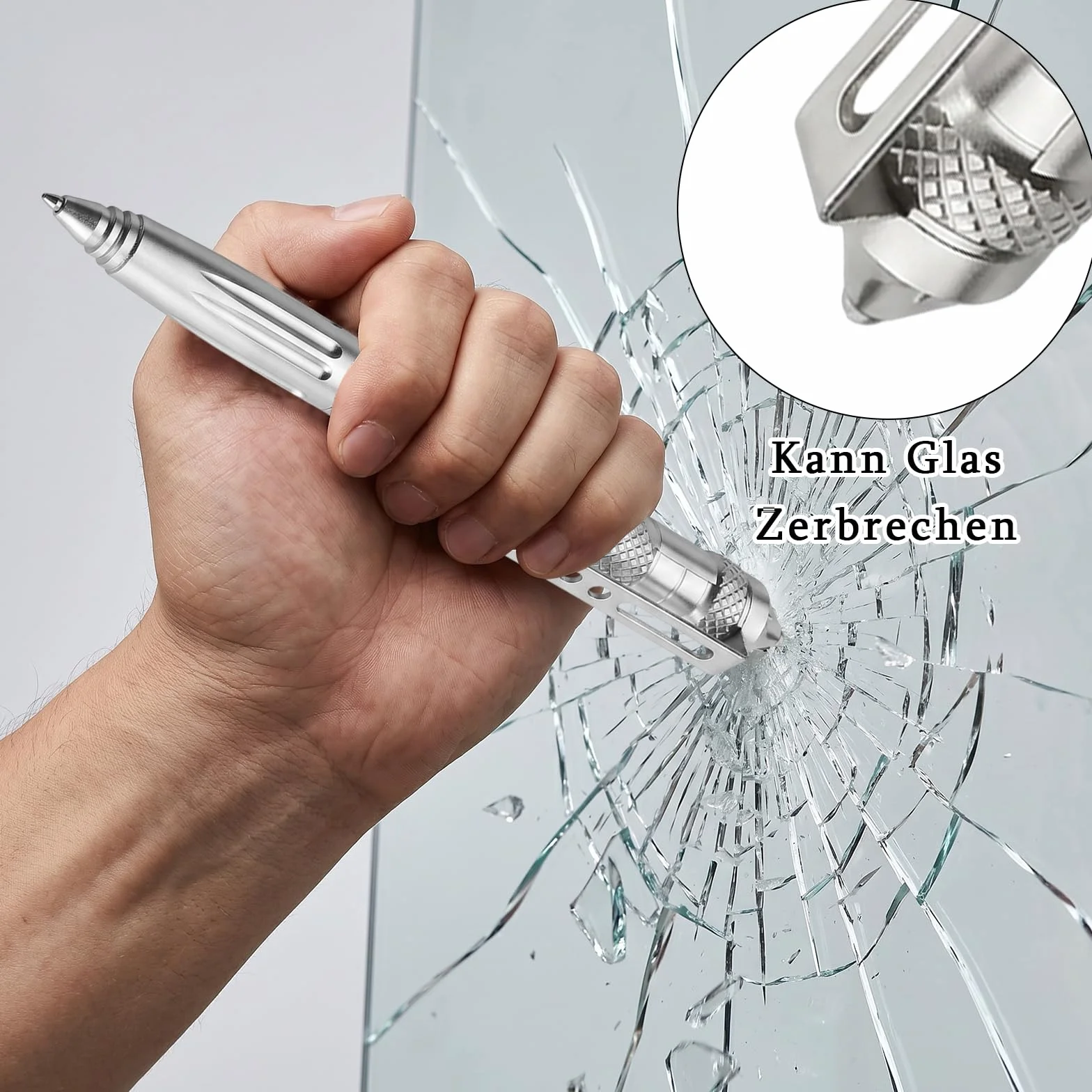 Długopis taktyczny z 5 wkładami atramentowymi, 2 sztuki, wielofunkcyjny długopis taktyczny, gadżet survivalowy, do pisania, na prezent i narzędzie Emergent, czarny (czarny + srebrny)