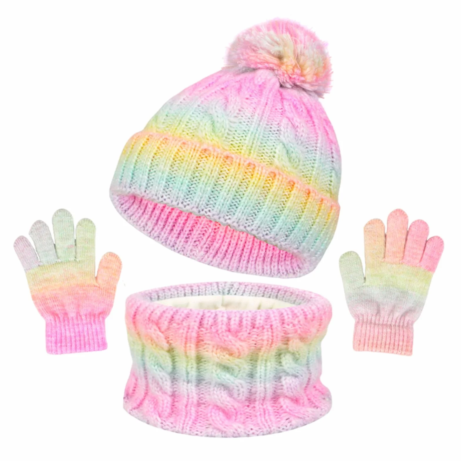 SK Studio Beanie Dziecięca Zimowa czapka i ocieplacz na szyję Czapka z szalikiem Zestaw dla chłopców i dziewcząt 3-10 lat
