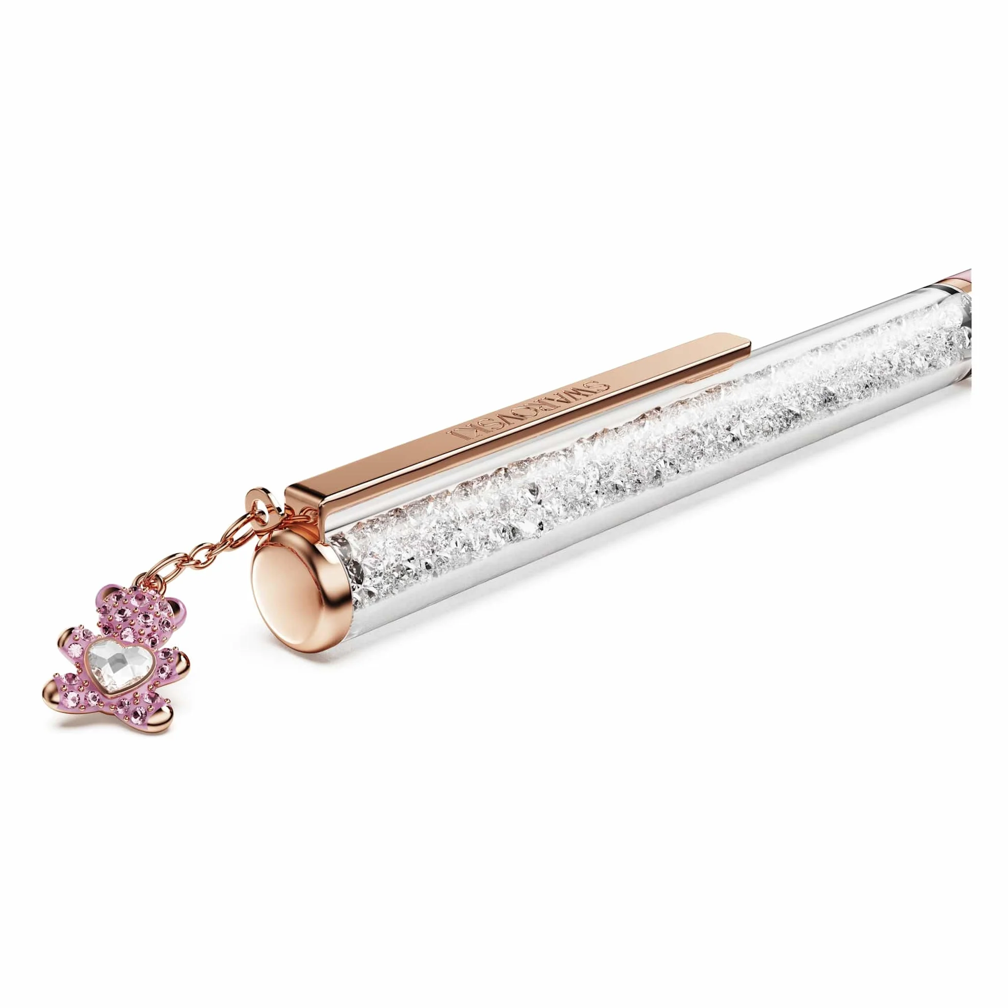 Swarovski Długopis Crystalline, Pluszowy miś, Różowy, Pokryty różowym lakierem, powłoka w odcieniu różowego złota